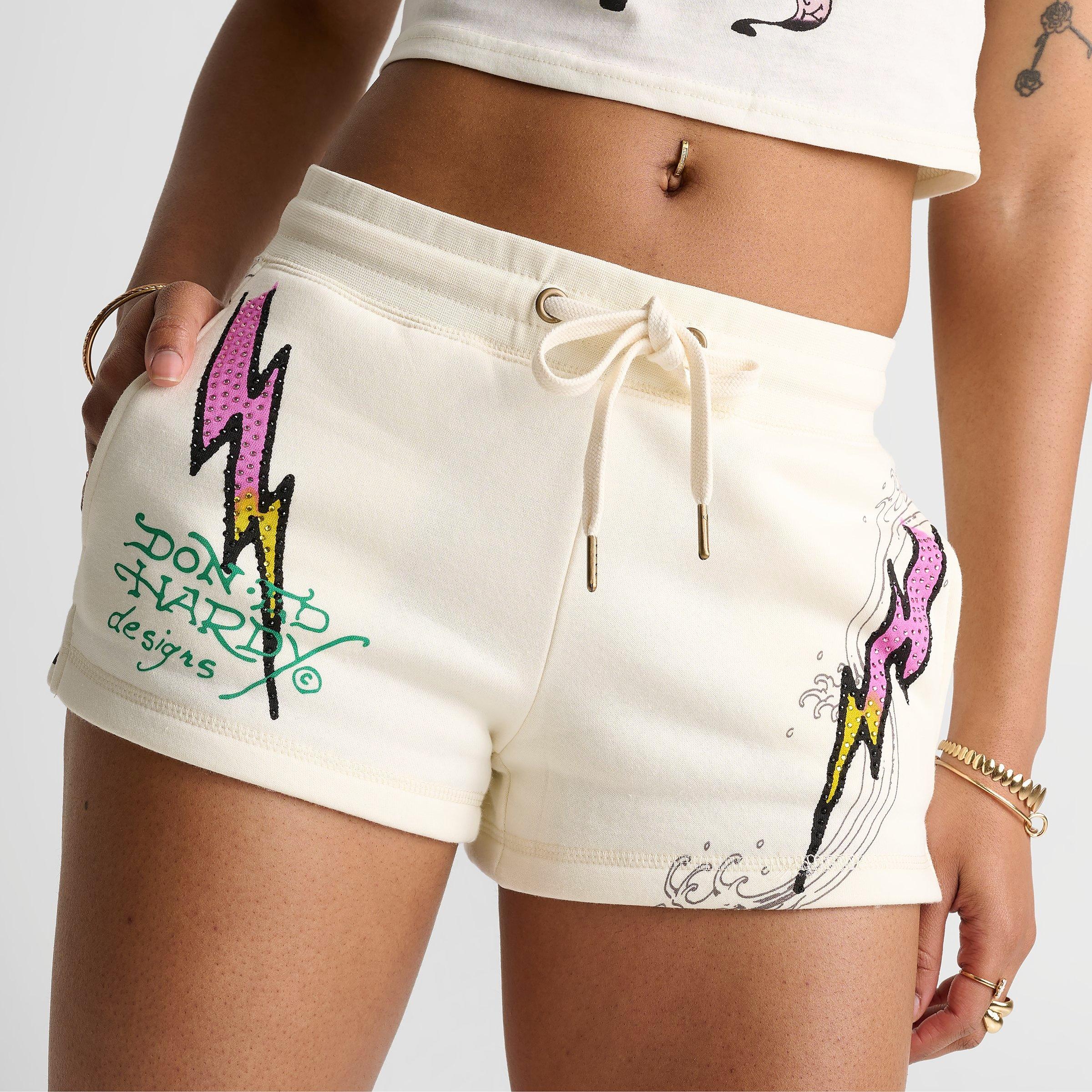 Women's Ed Hardy Pink Panther Fleece Shorts