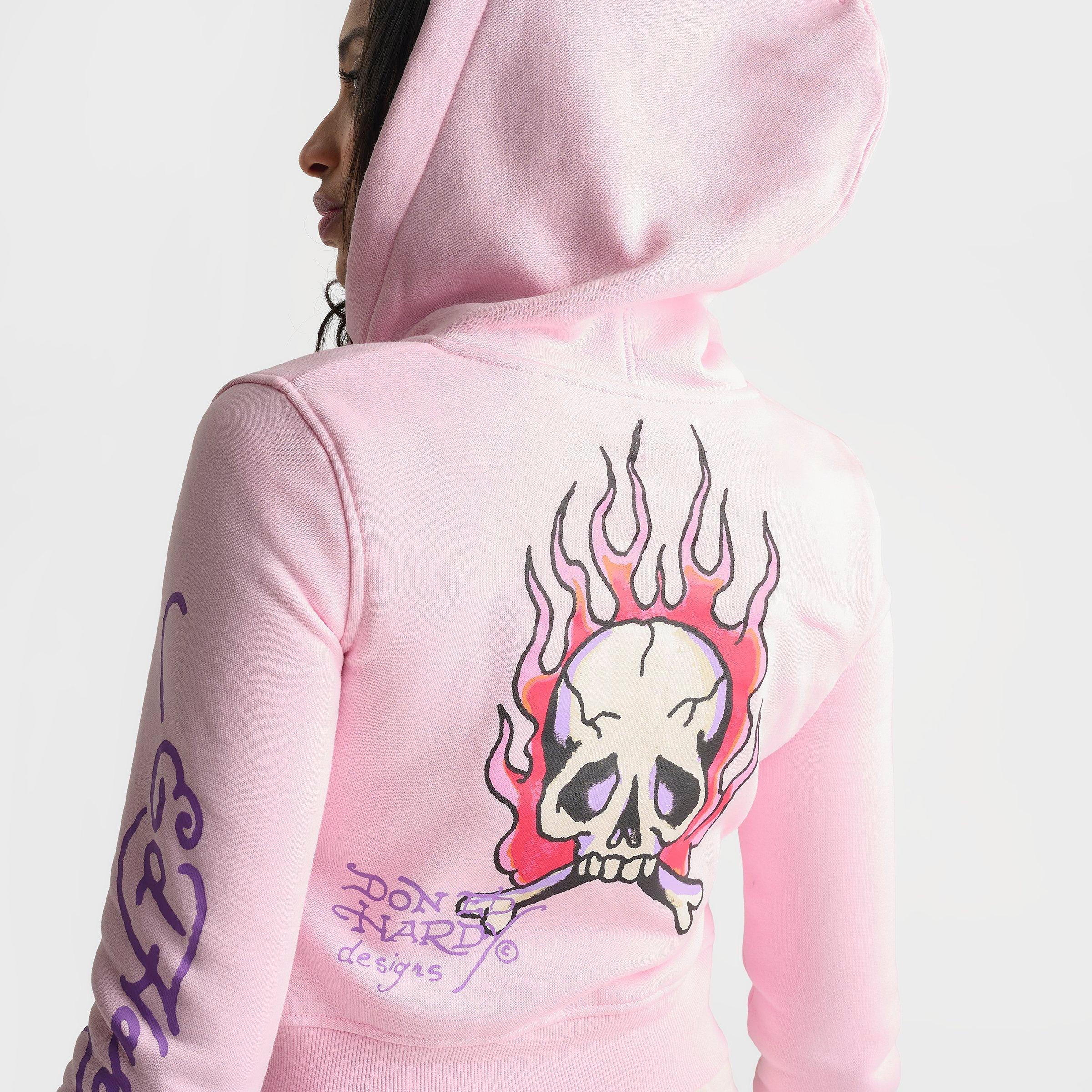 Women's Ed Hardy Leopard Full-Zip Fleece Hoodie