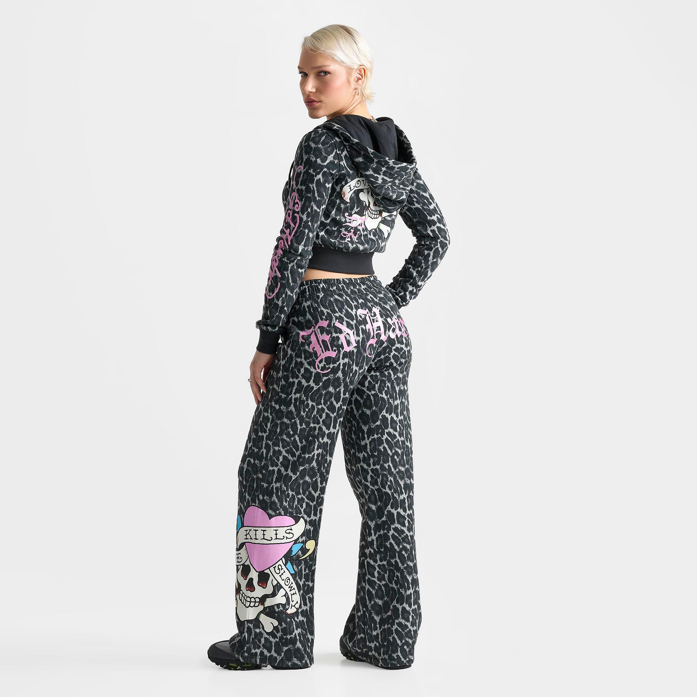 Women's Ed Hardy "Love Kills Slowly" Bootcut Fleece Jogger Pants