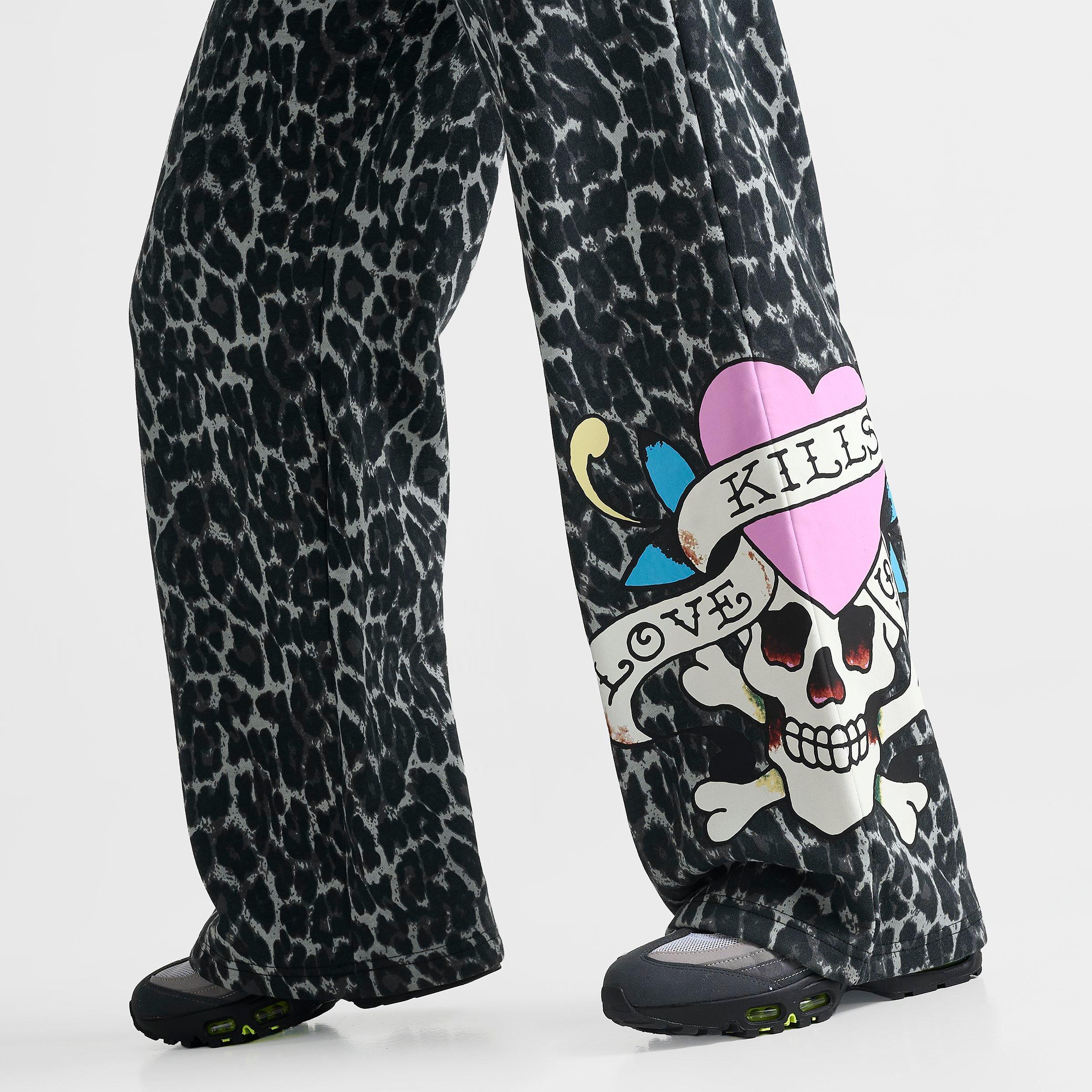 Women's Ed Hardy "Love Kills Slowly" Bootcut Fleece Jogger Pants