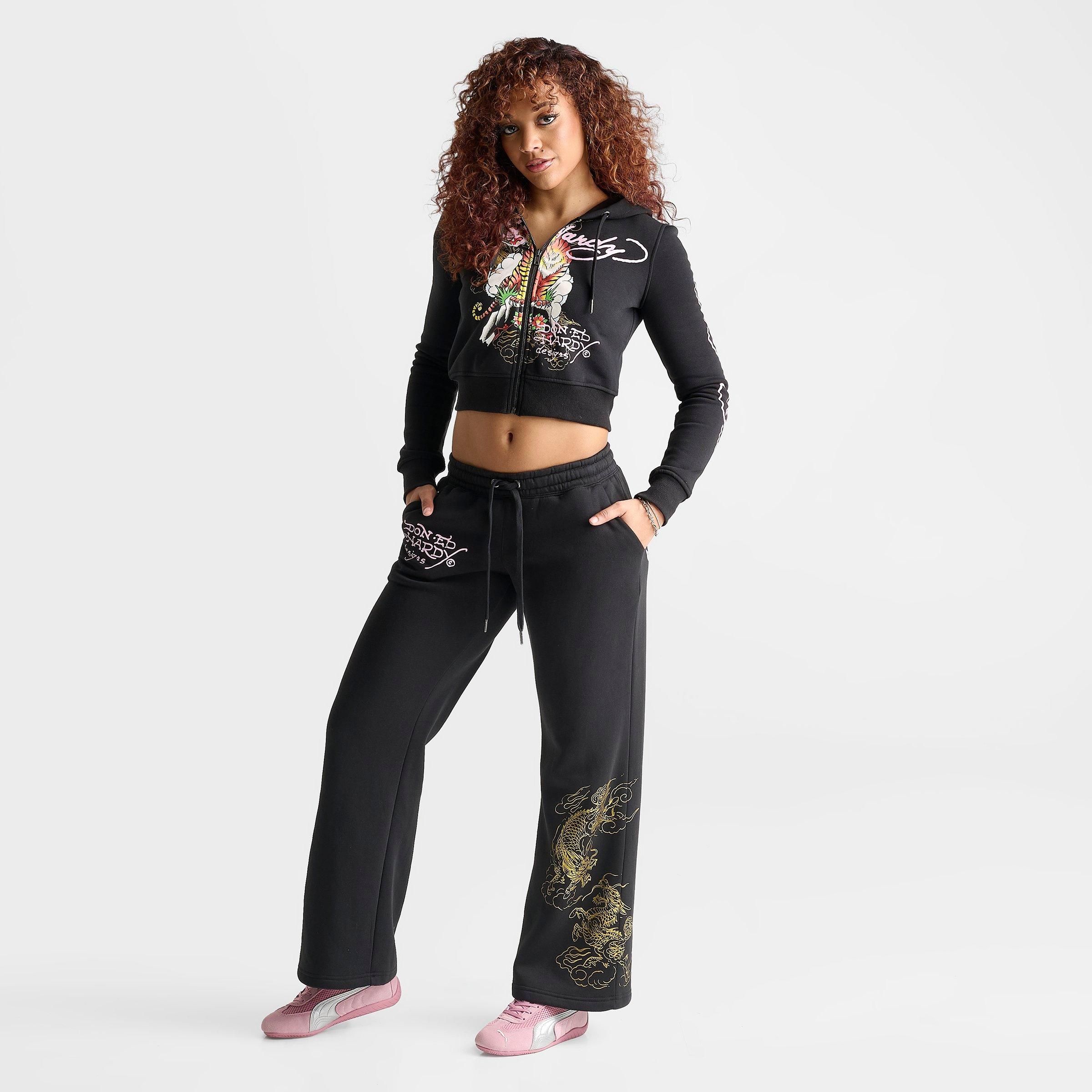 Women's Ed Hardy Mountain Tiger Fleece Jogger Pants