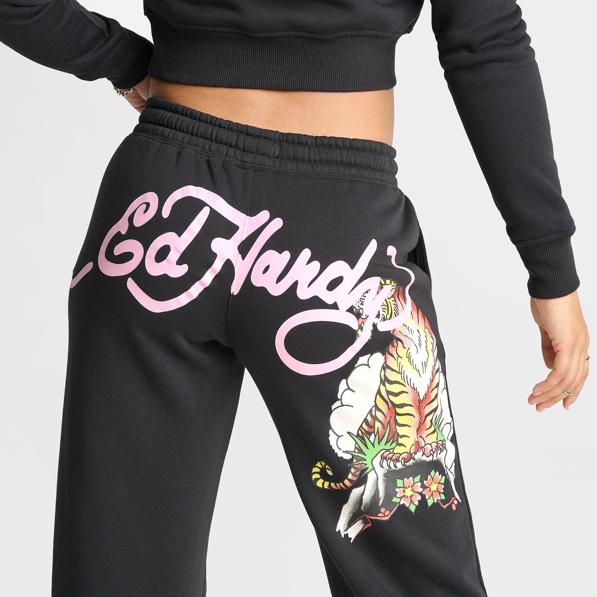 Women's Ed Hardy Mountain Tiger Fleece Jogger Pants