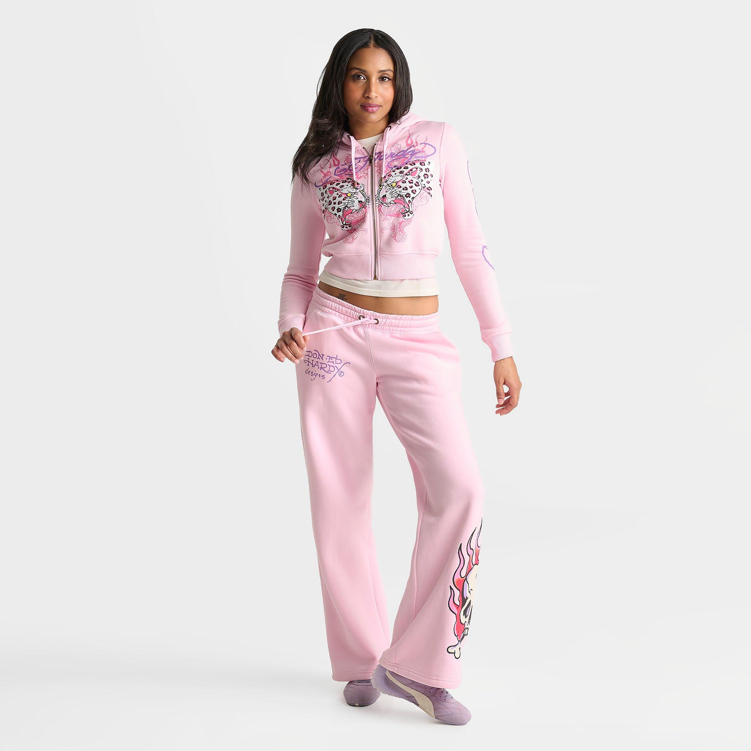 Women's Ed Hardy Leopard Fleece Jogger Pants