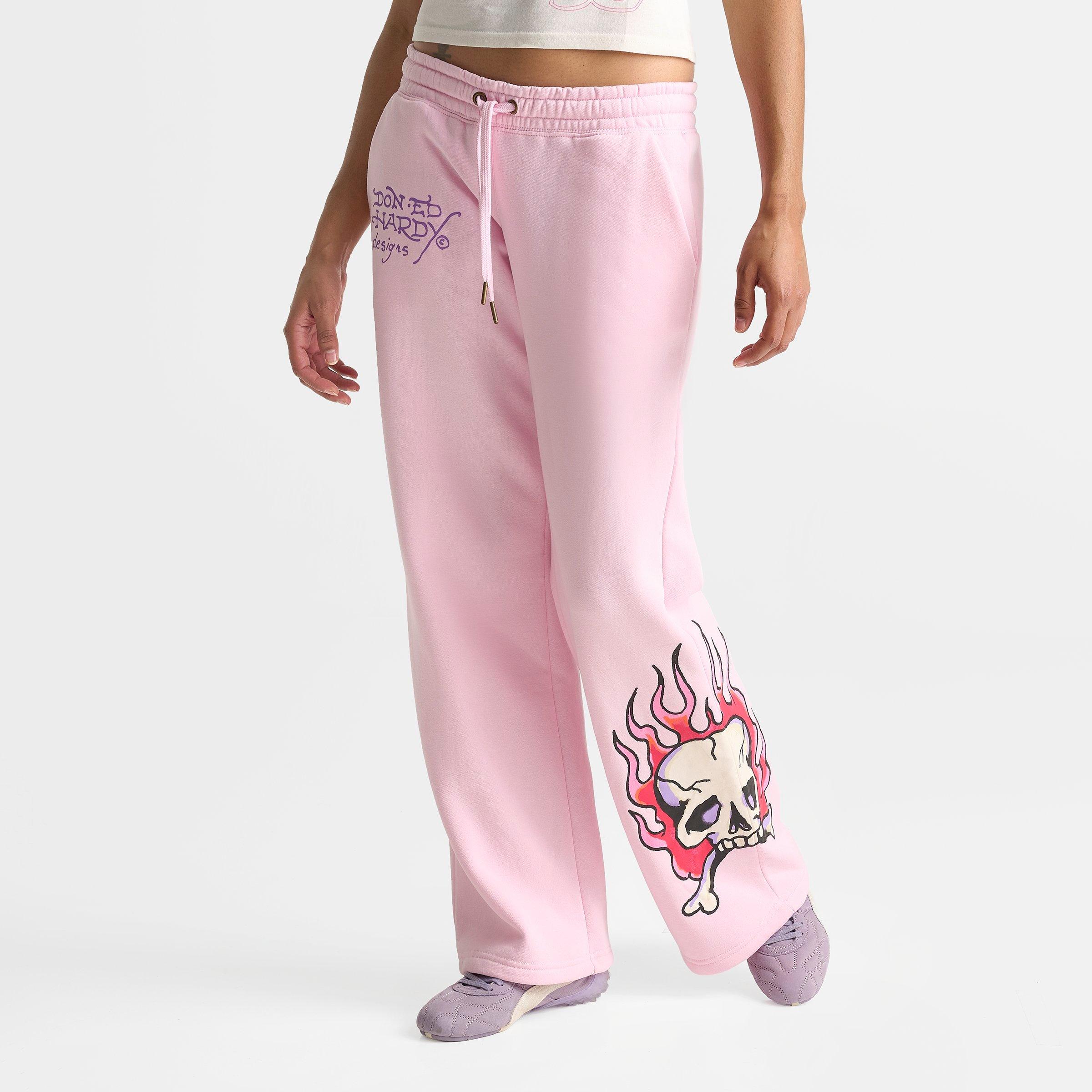 Women's Ed Hardy Leopard Fleece Jogger Pants
