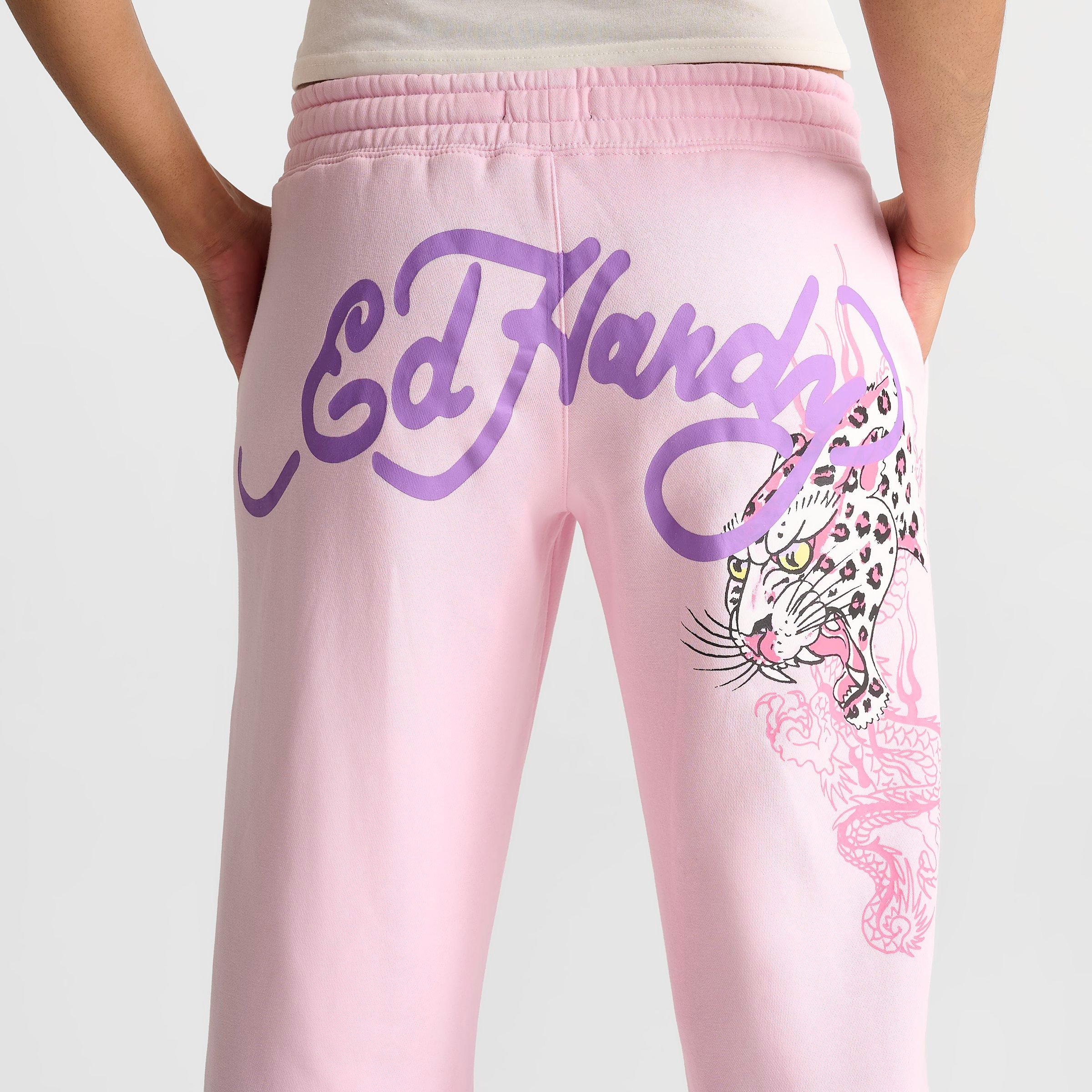 Women's Ed Hardy Leopard Fleece Jogger Pants