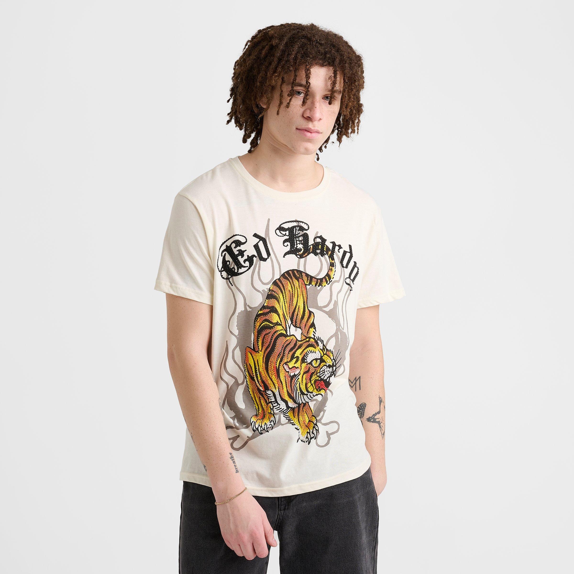 Men's Ed Hardy Crawling Tiger Rhinestone Graphic T-Shirt