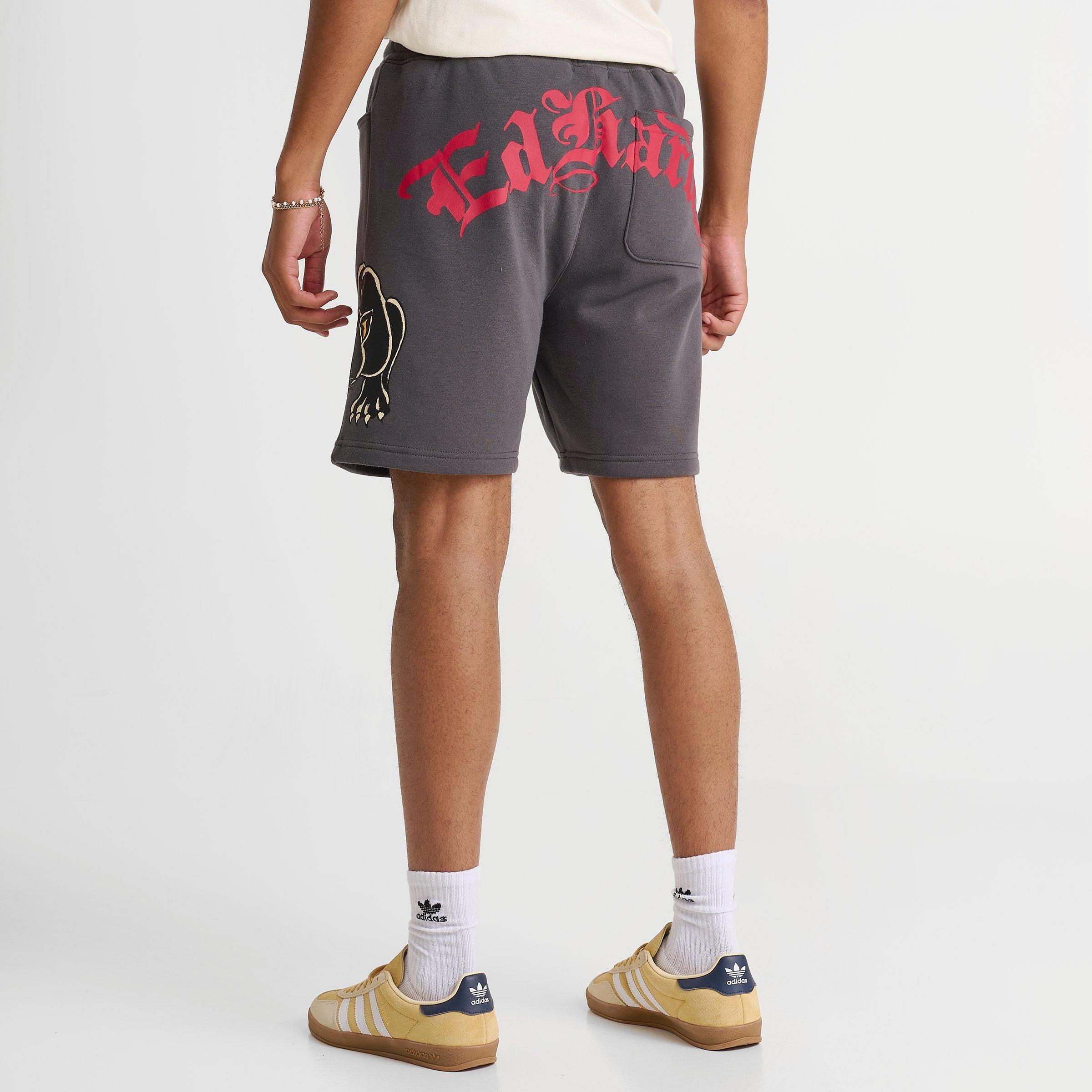 Men's Ed Hardy Panther Skull Fleece Shorts