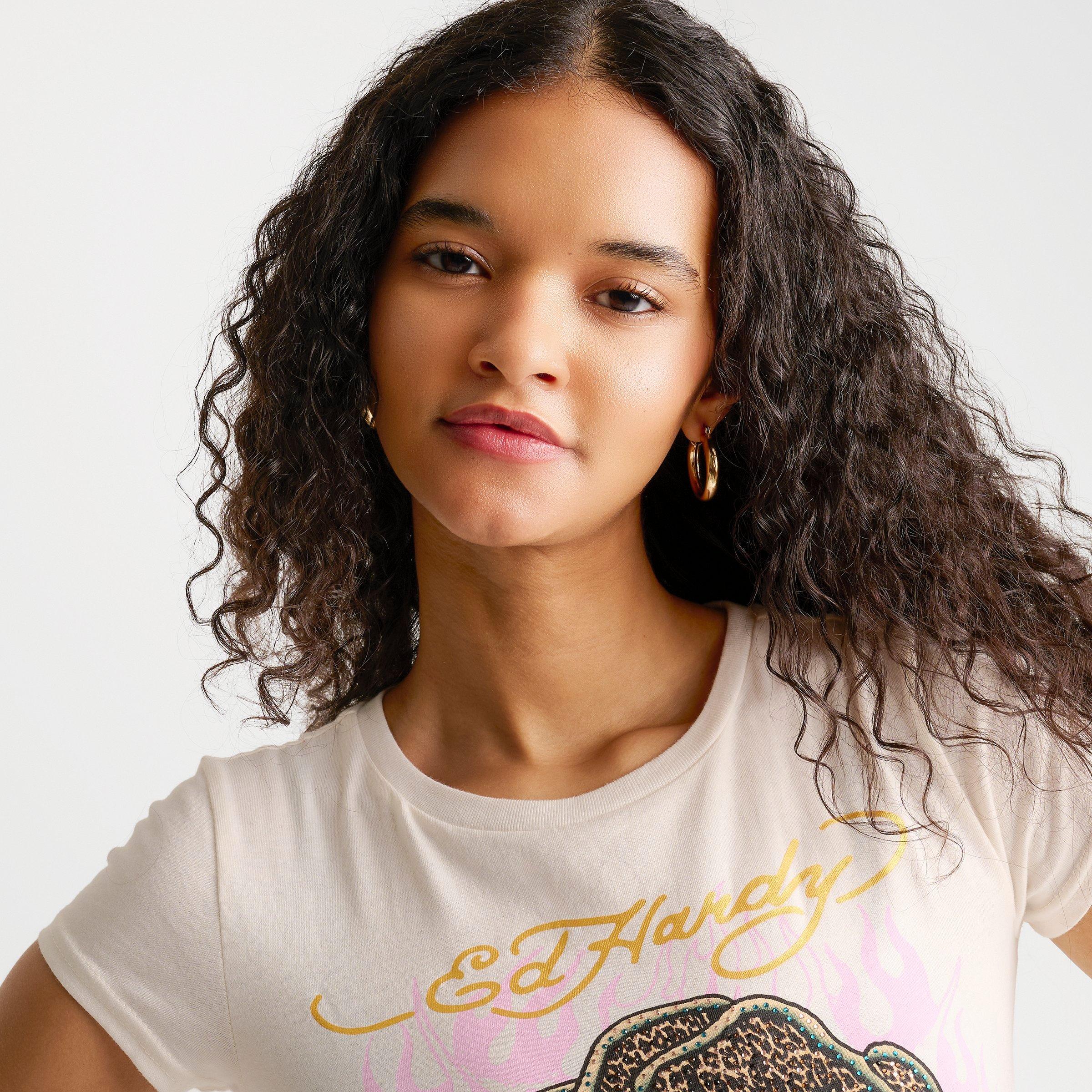 Women's Ed Hardy Leopard Panther Baby T-Shirt