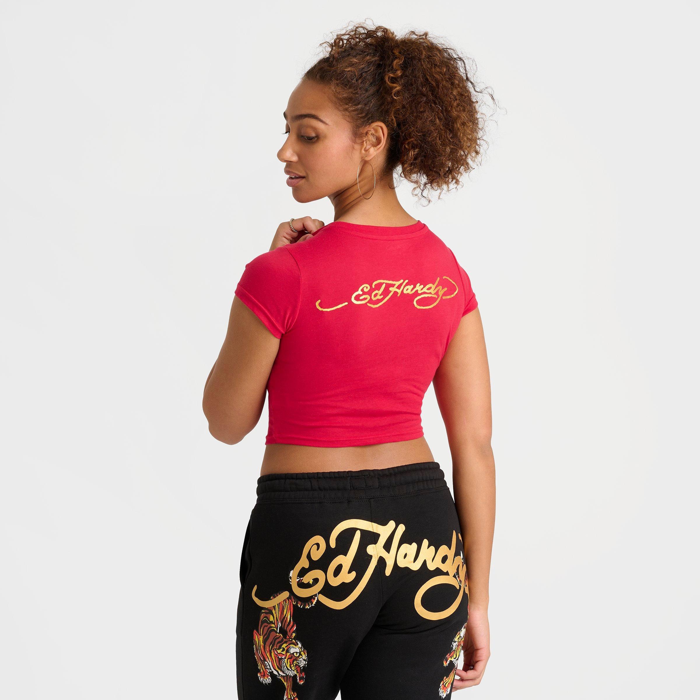 Women's Ed Hardy Panther Flame Baby T-Shirt