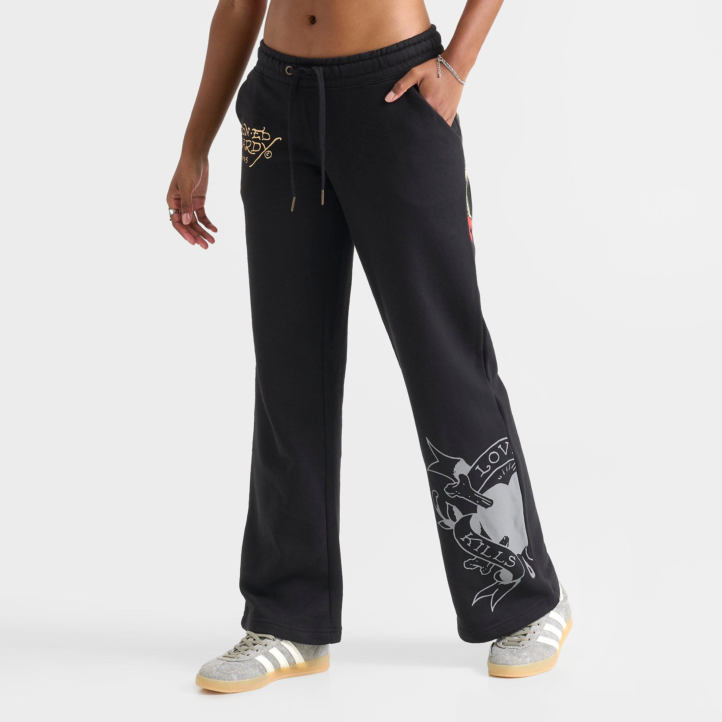 Women's Ed Hardy Heart Snake Fleece Jogger Pants
