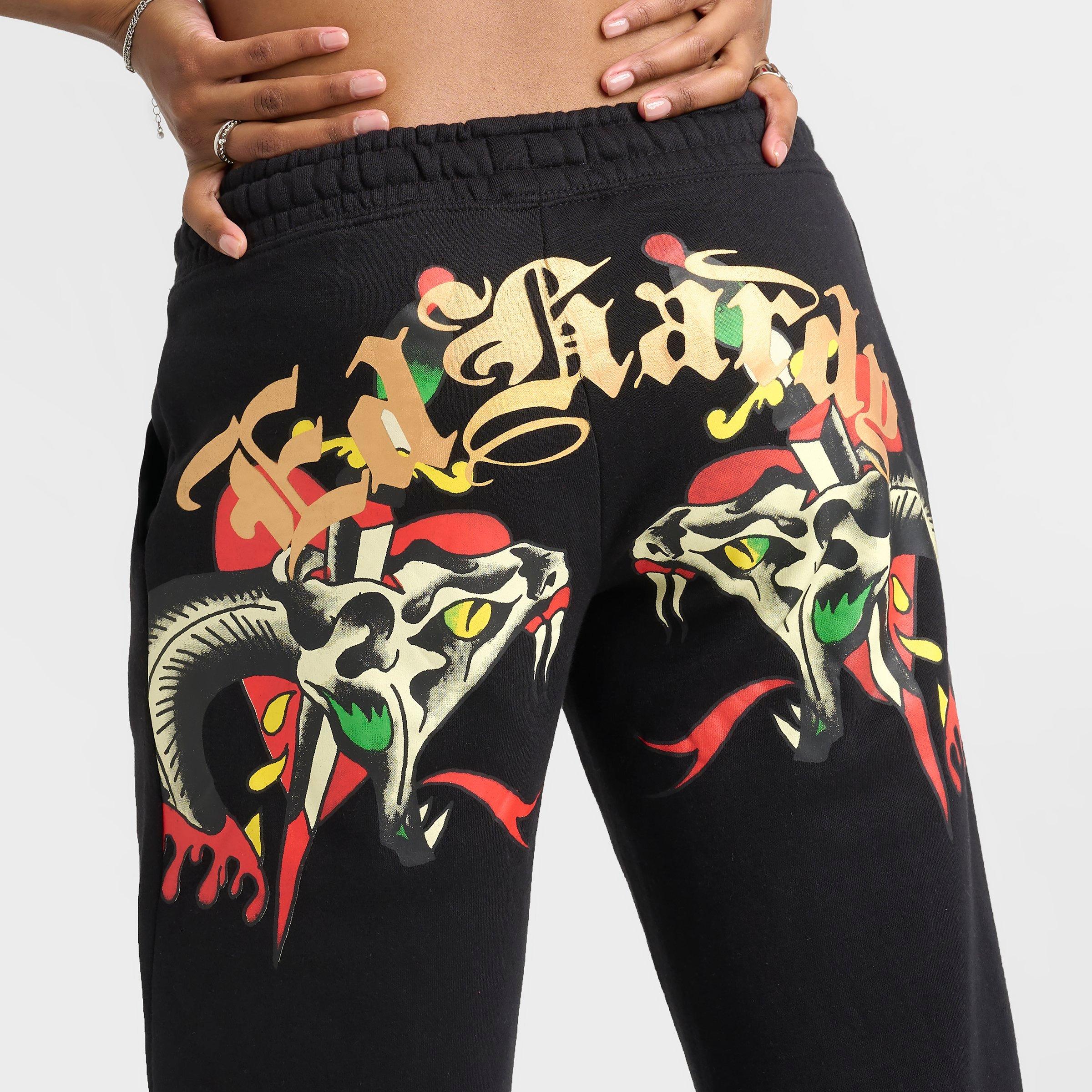 Women's Ed Hardy Heart Snake Fleece Jogger Pants