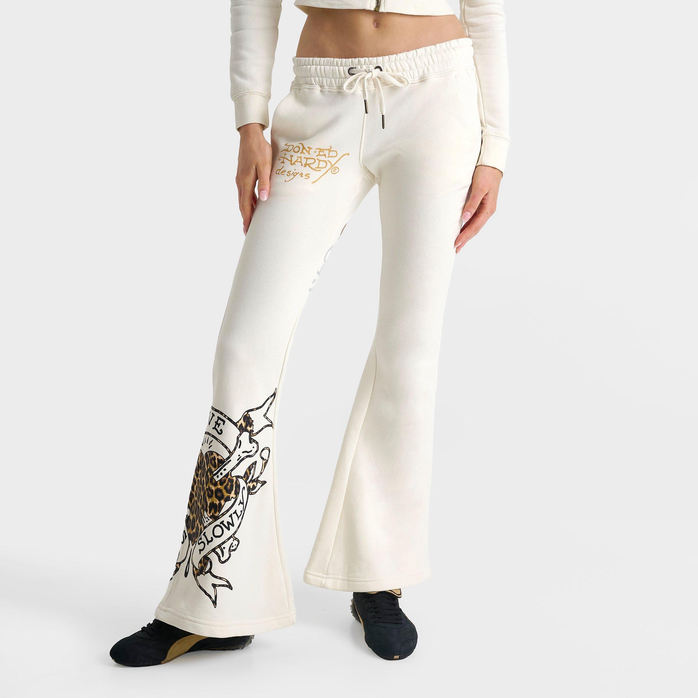 Women's Ed Hardy "Love Kills Slowly" Bootcut Fleece Jogger Pants