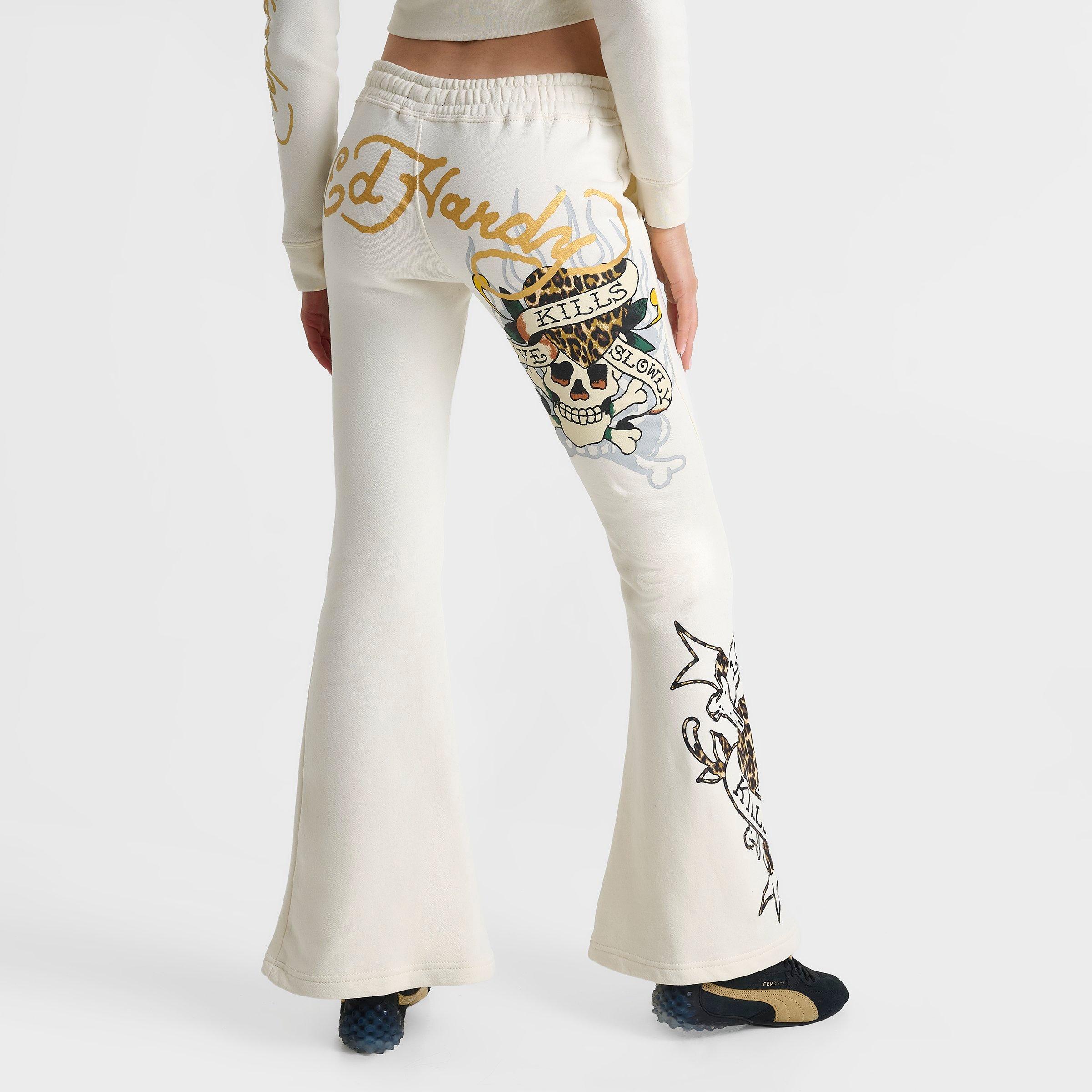 Women's Ed Hardy "Love Kills Slowly" Bootcut Fleece Jogger Pants