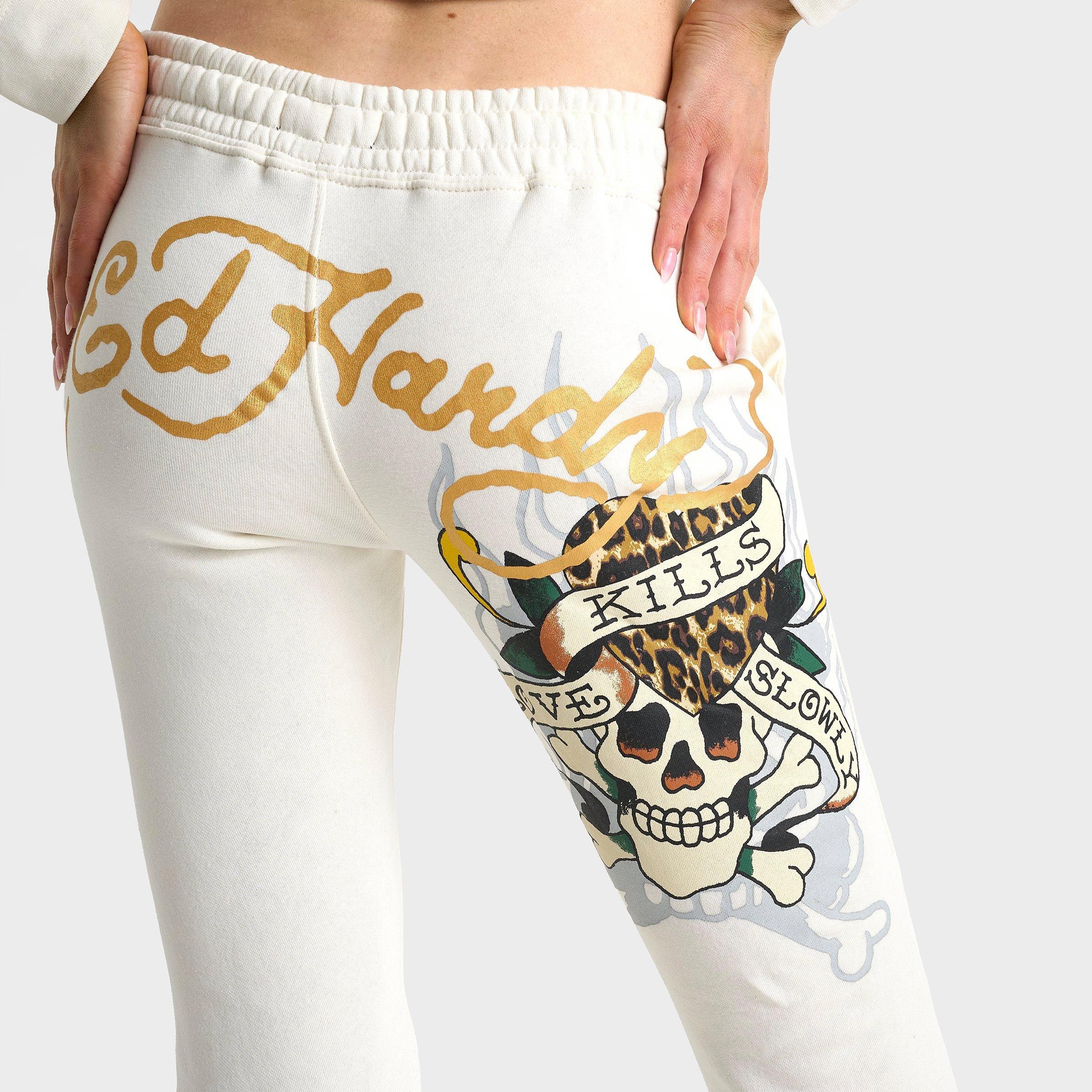 Women's Ed Hardy "Love Kills Slowly" Bootcut Fleece Jogger Pants