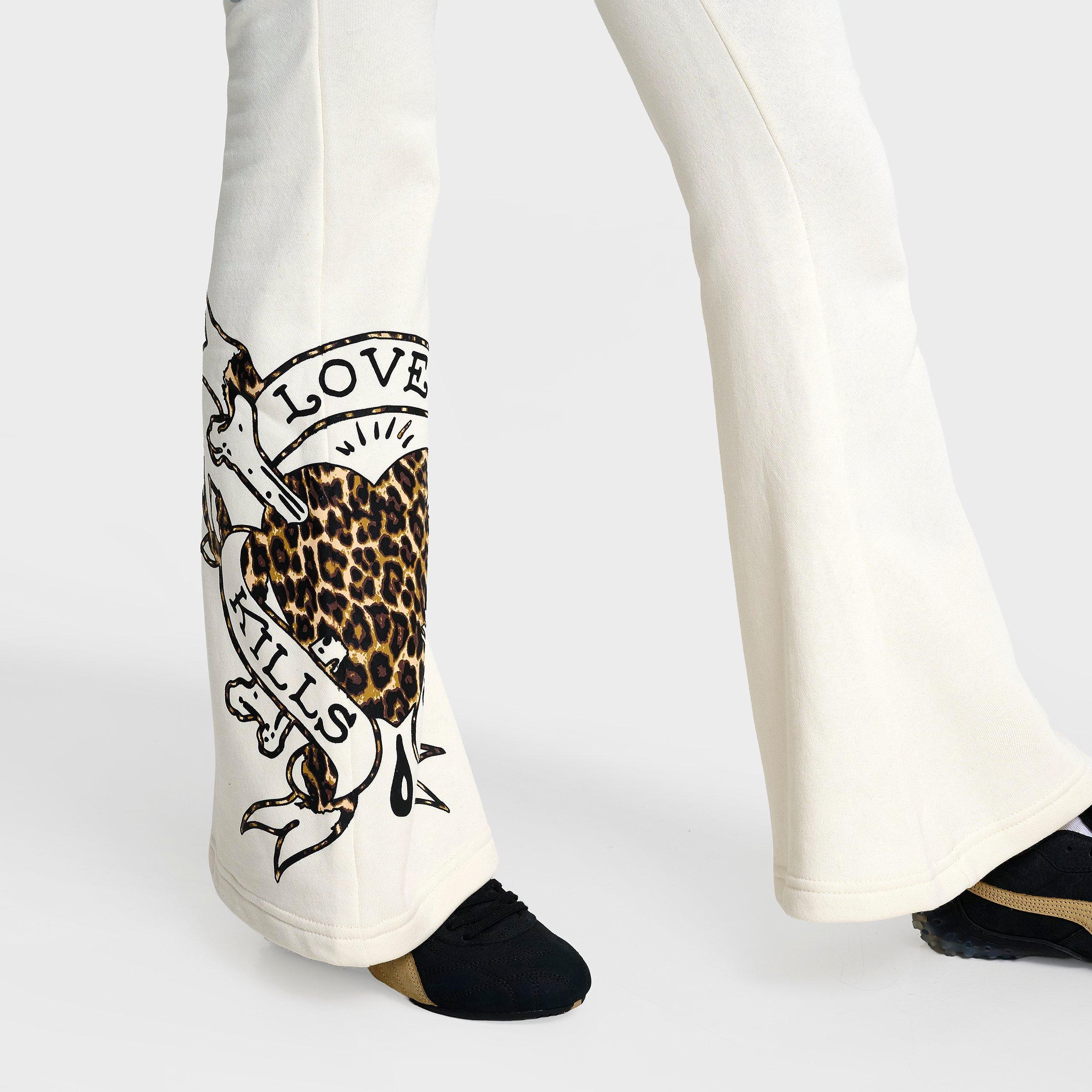 Women's Ed Hardy "Love Kills Slowly" Bootcut Fleece Jogger Pants