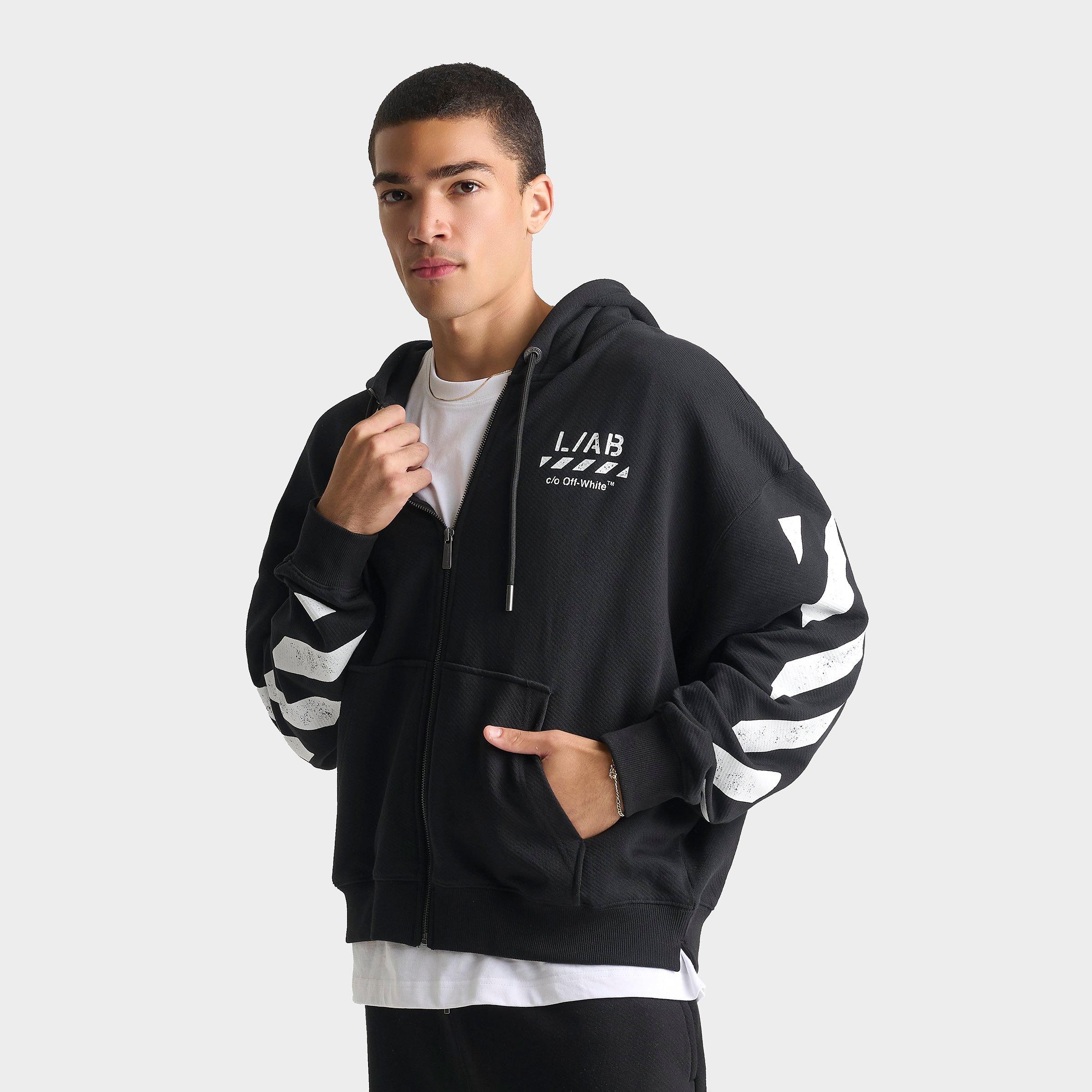 Men's L/AB c/o Off-White Core Diagonal Fleece Full-Zip Hoodie