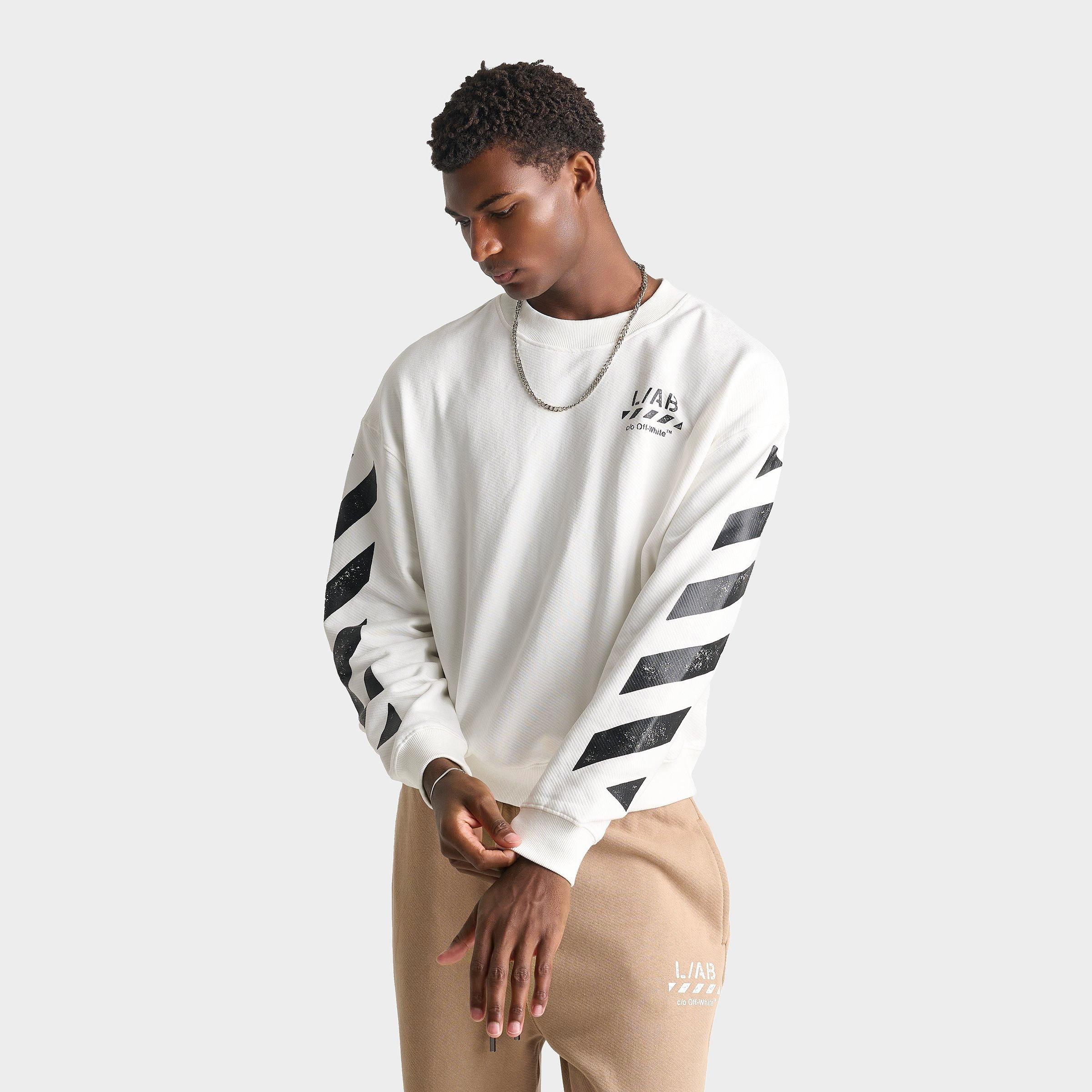 Men's L/AB c/o Off-White Diagonal Fleece Crewneck Sweatshirt