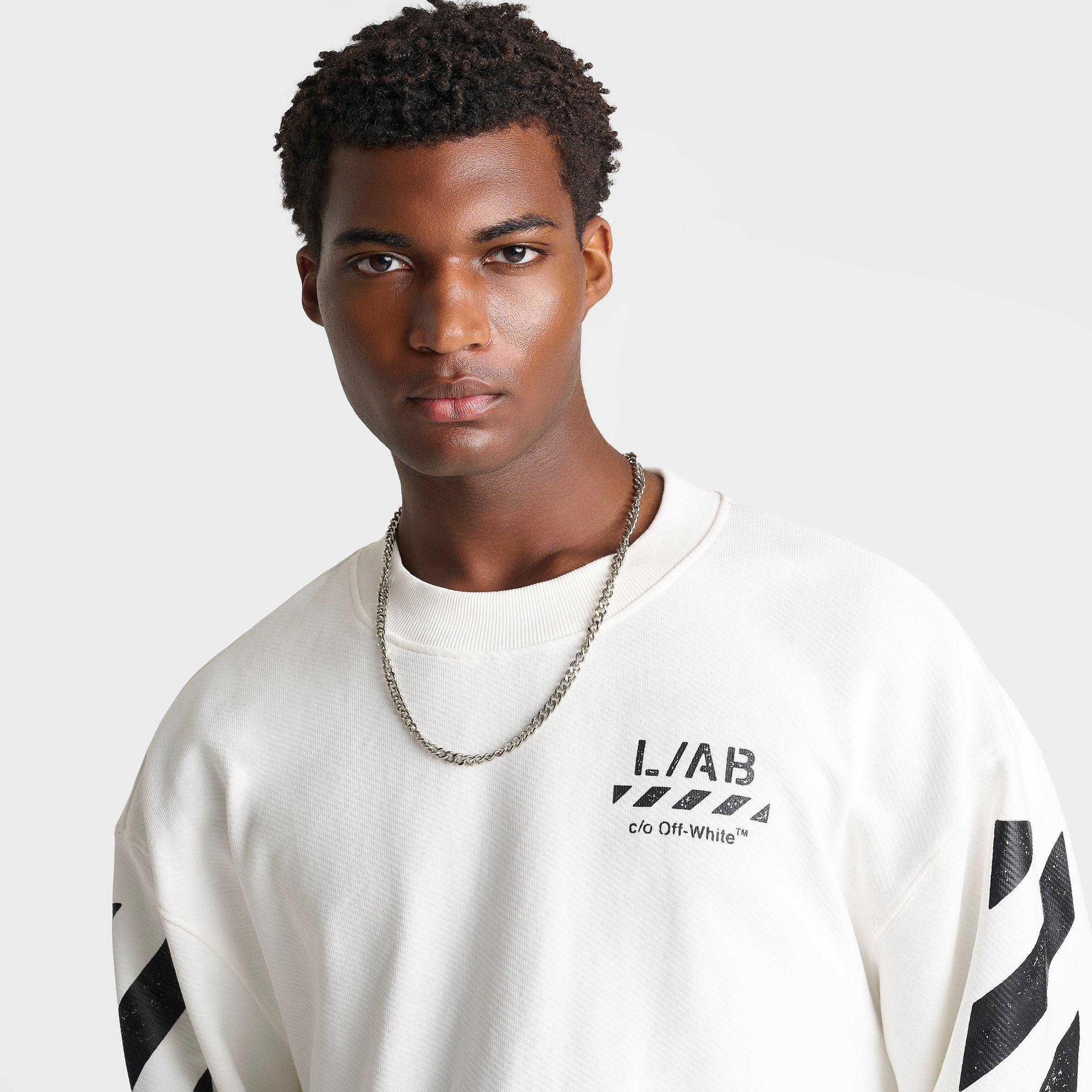 Men's L/AB c/o Off-White Diagonal Fleece Crewneck Sweatshirt