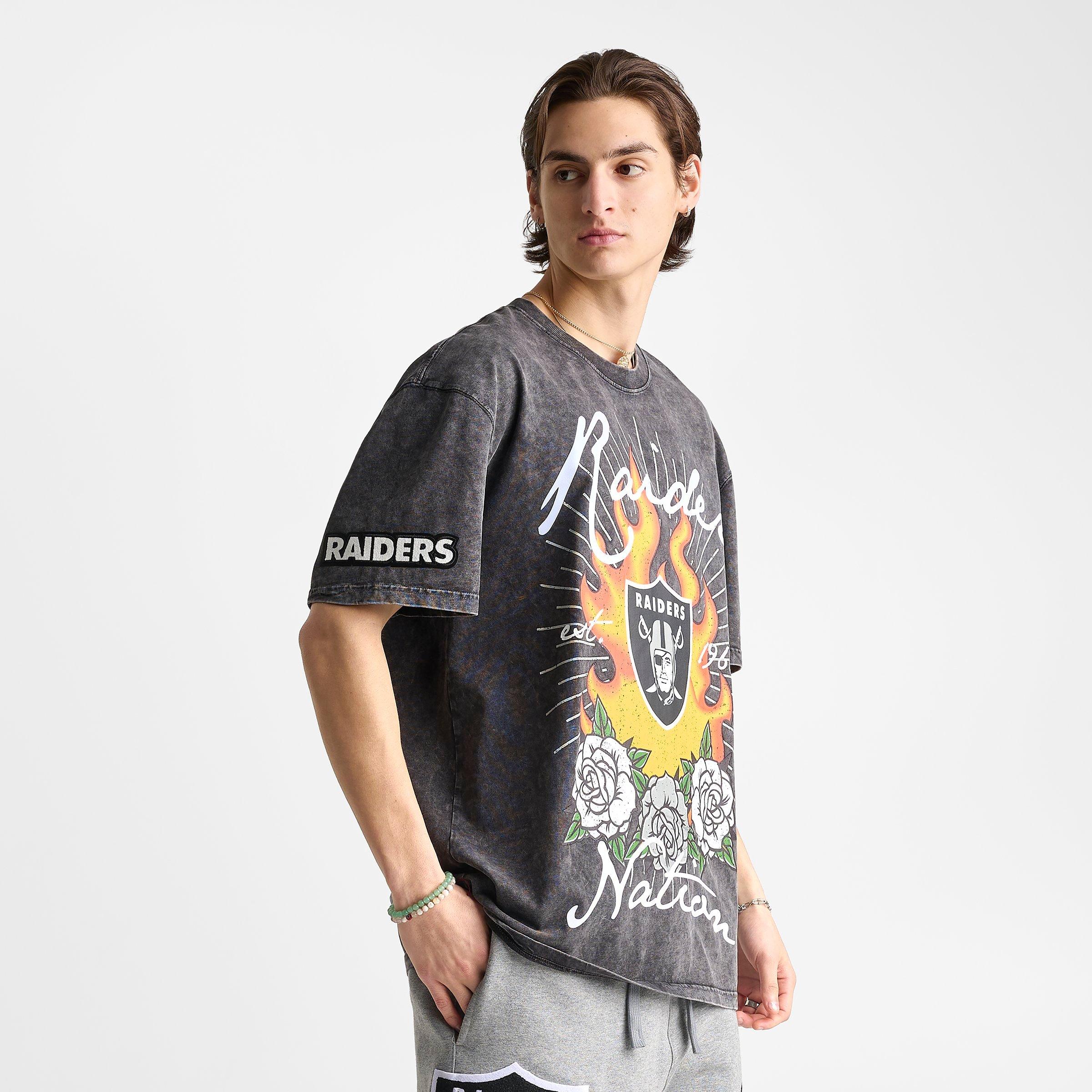 Men's Pro Standard Las Vegas Raiders NFL Fire And Roses Graphic T-Shirt