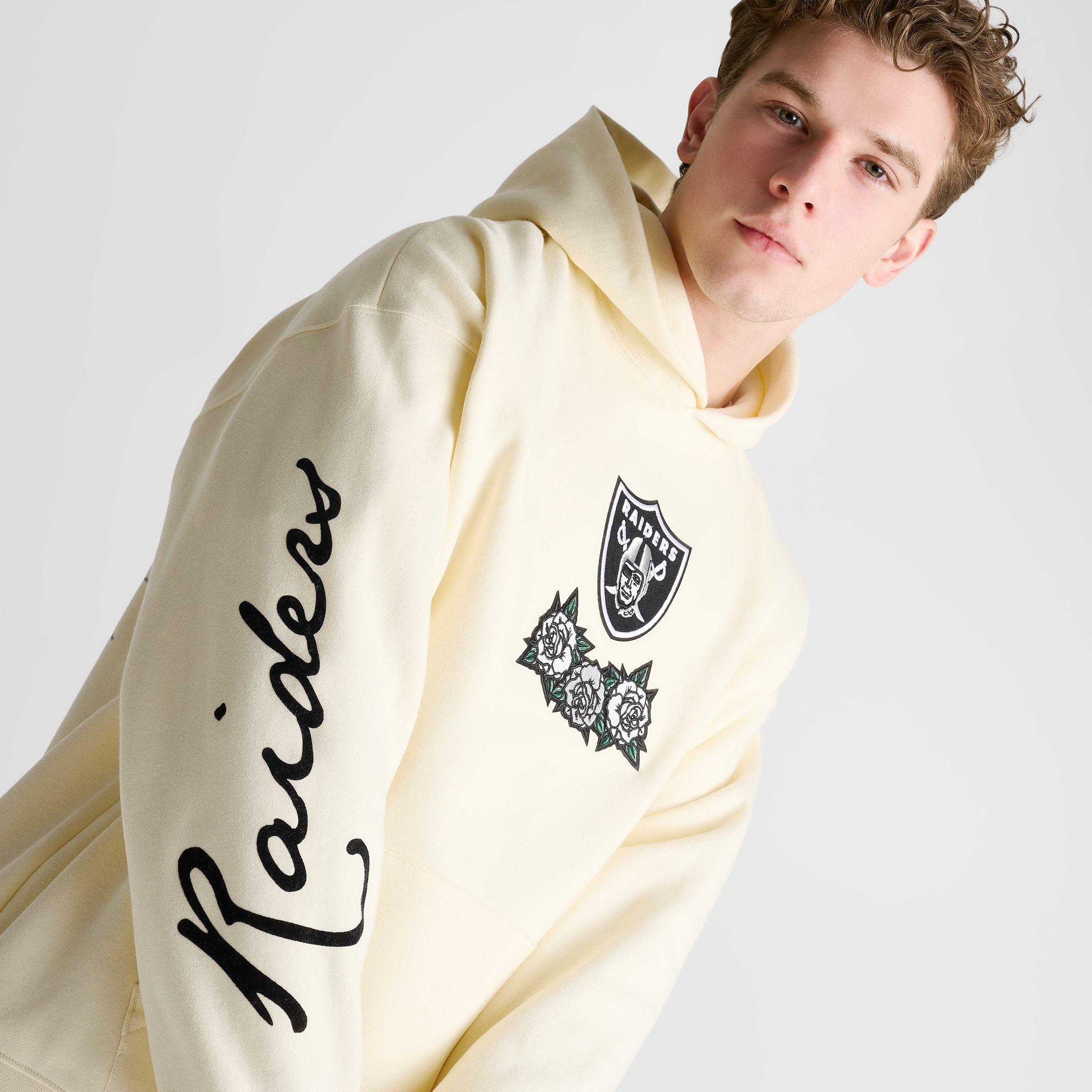 Men's Pro Standard Las Vegas Raiders NFL Fire and Roses Drop Shoulder Pullover Hoodie