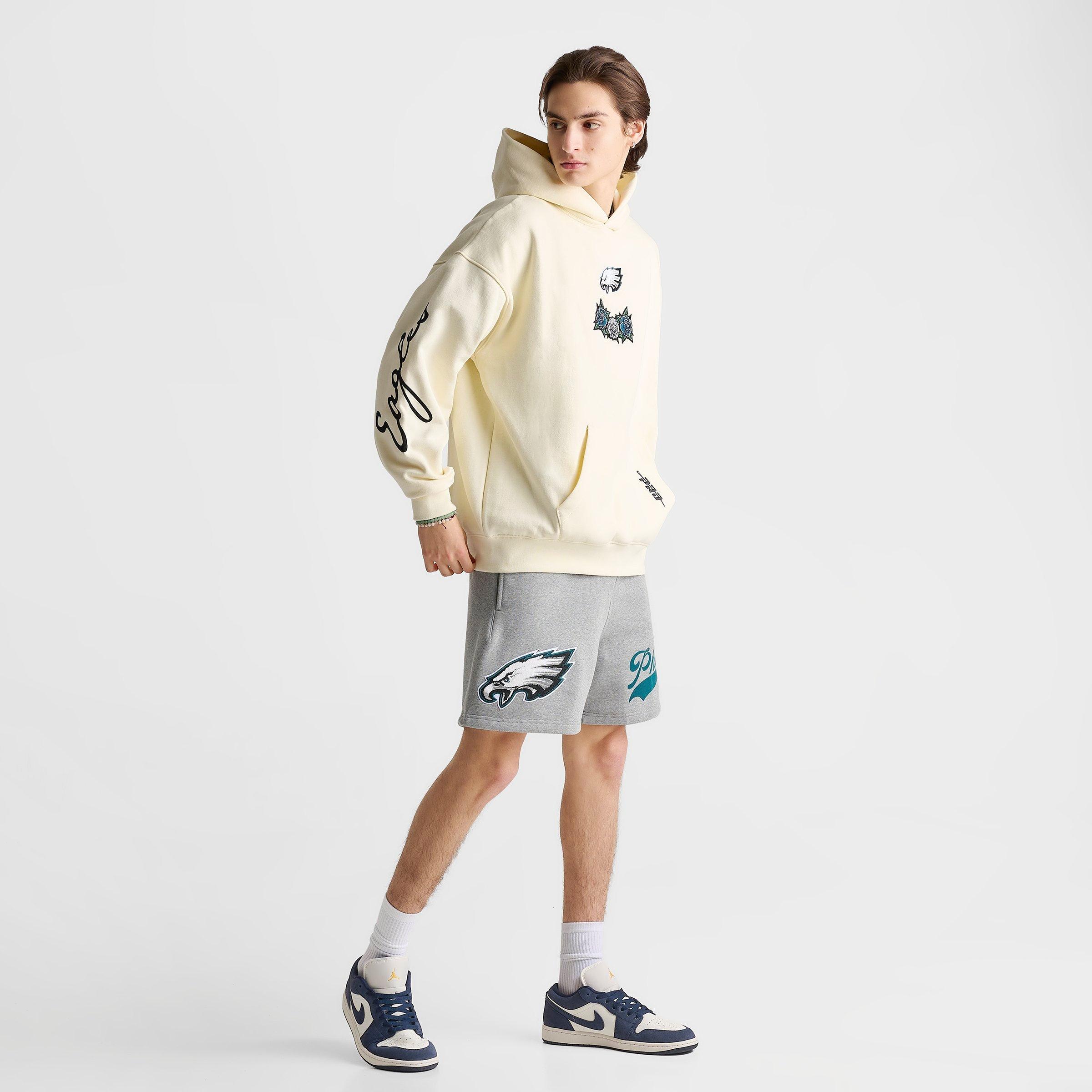 Men's Pro Standard Philadelphia Eagles NFL Fire and Roses Drop Shoulder Pullover Hoodie