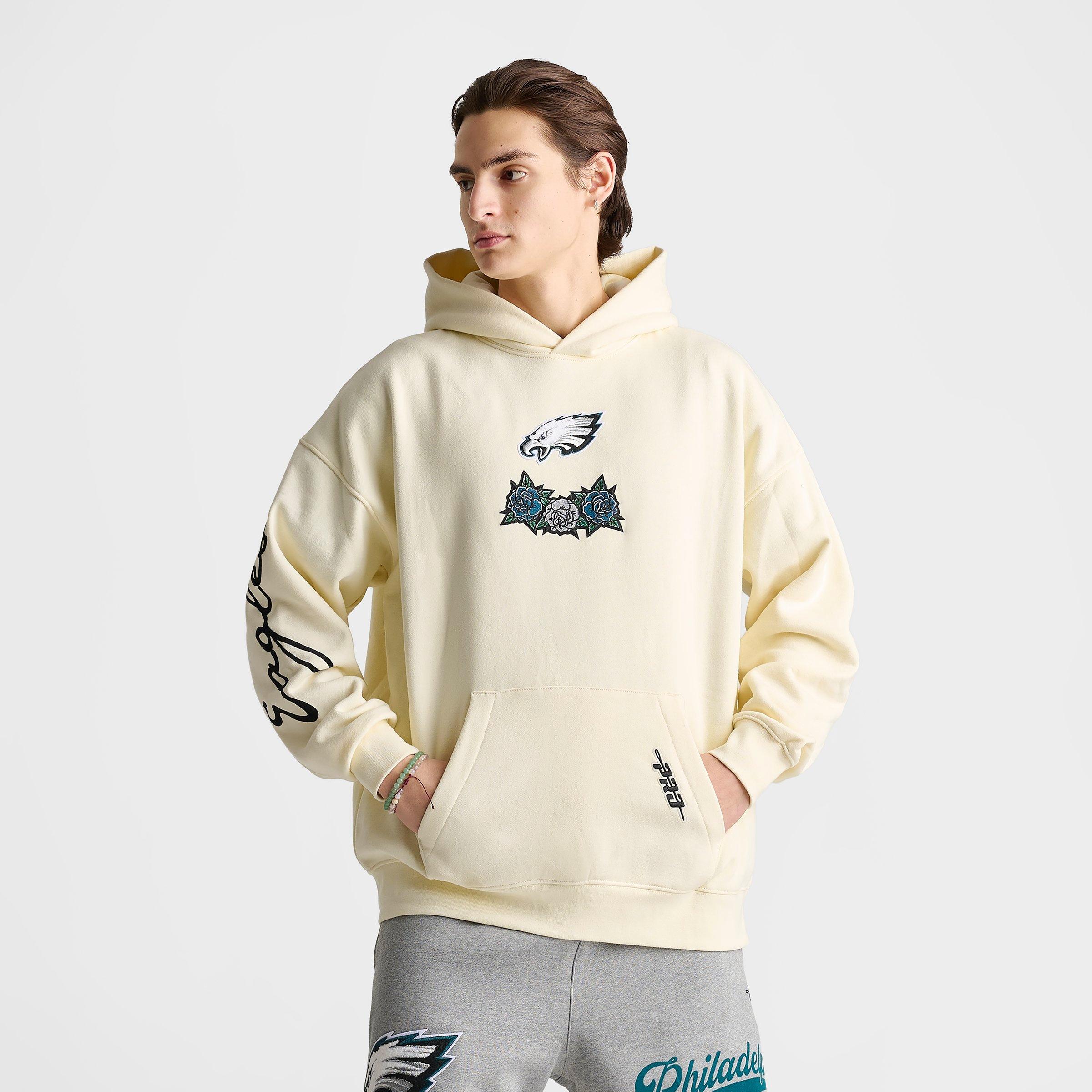 Men's Pro Standard Philadelphia Eagles NFL Fire and Roses Drop Shoulder Pullover Hoodie