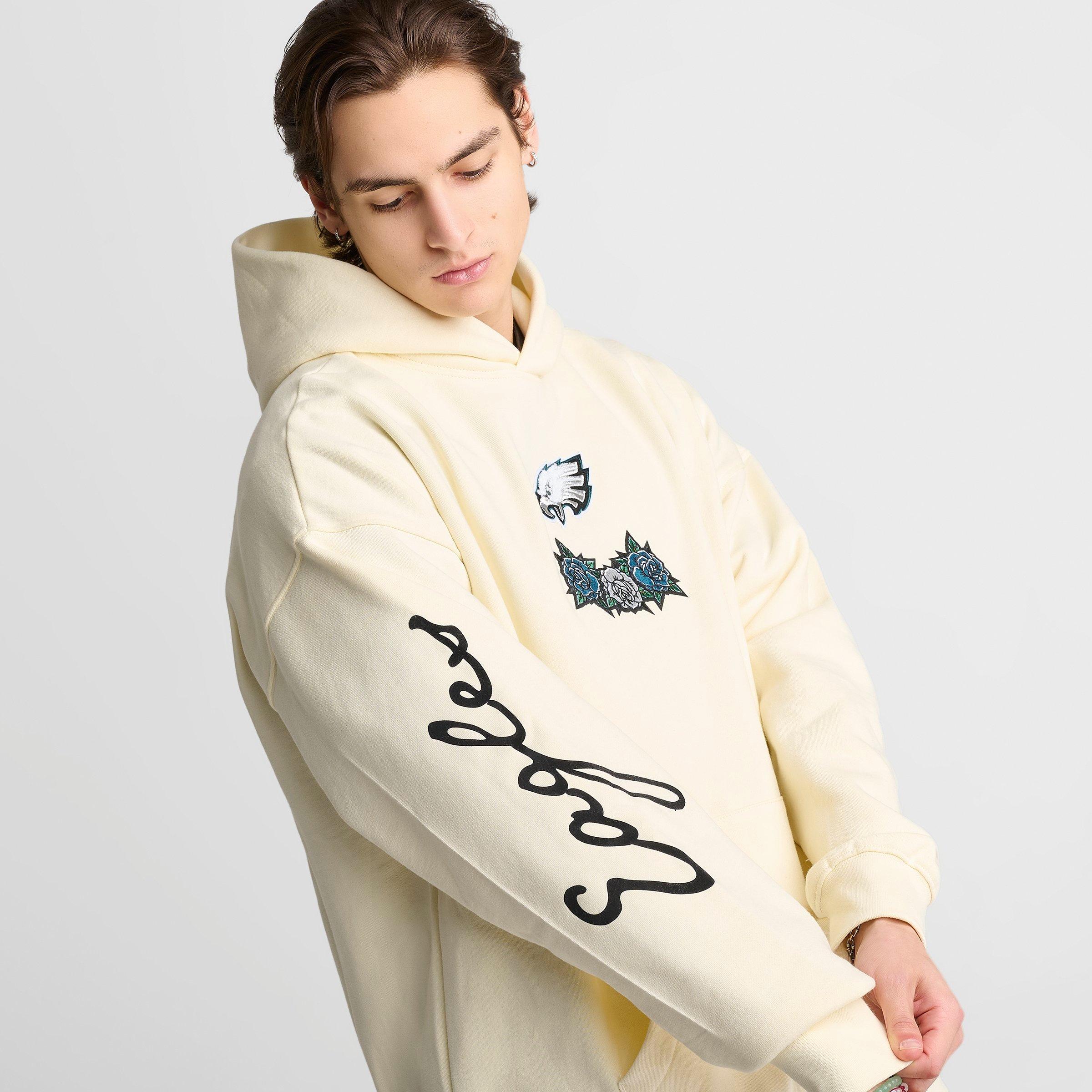 Men's Pro Standard Philadelphia Eagles NFL Fire and Roses Drop Shoulder Pullover Hoodie