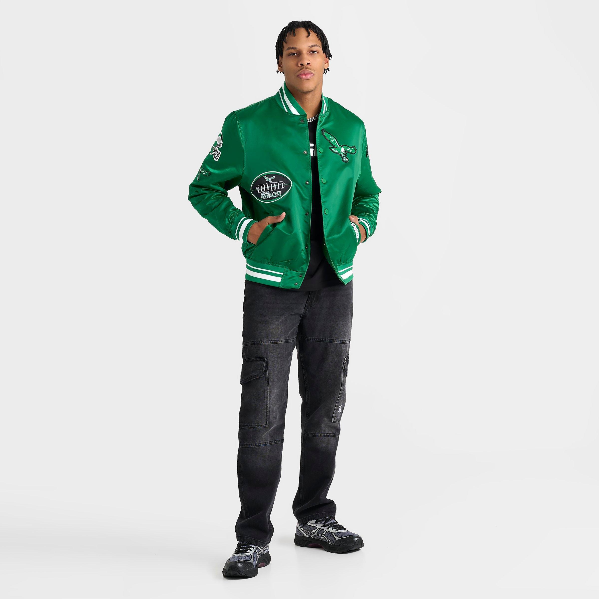 Men's Pro Standard Philadelphia Eagles NFL Old English Satin Jacket