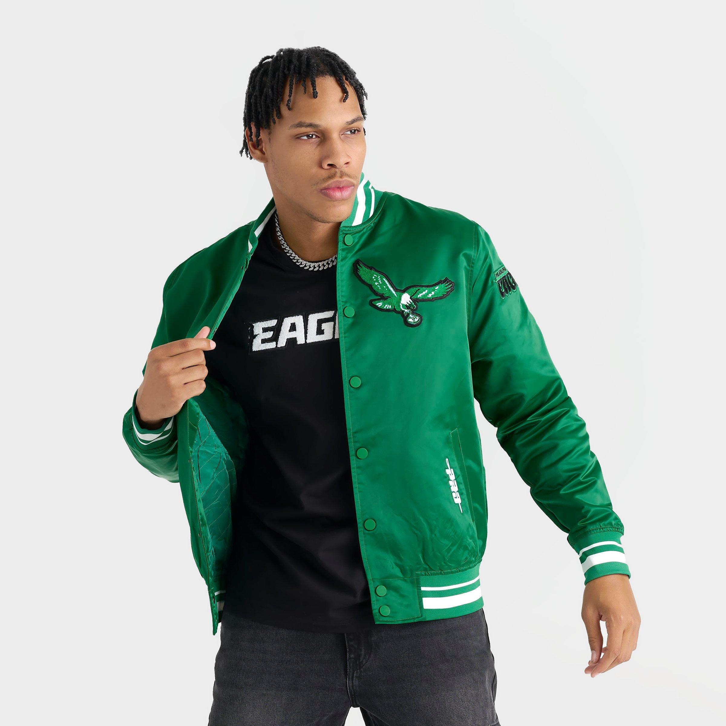 Men's Pro Standard Philadelphia Eagles NFL Old English Satin Jacket