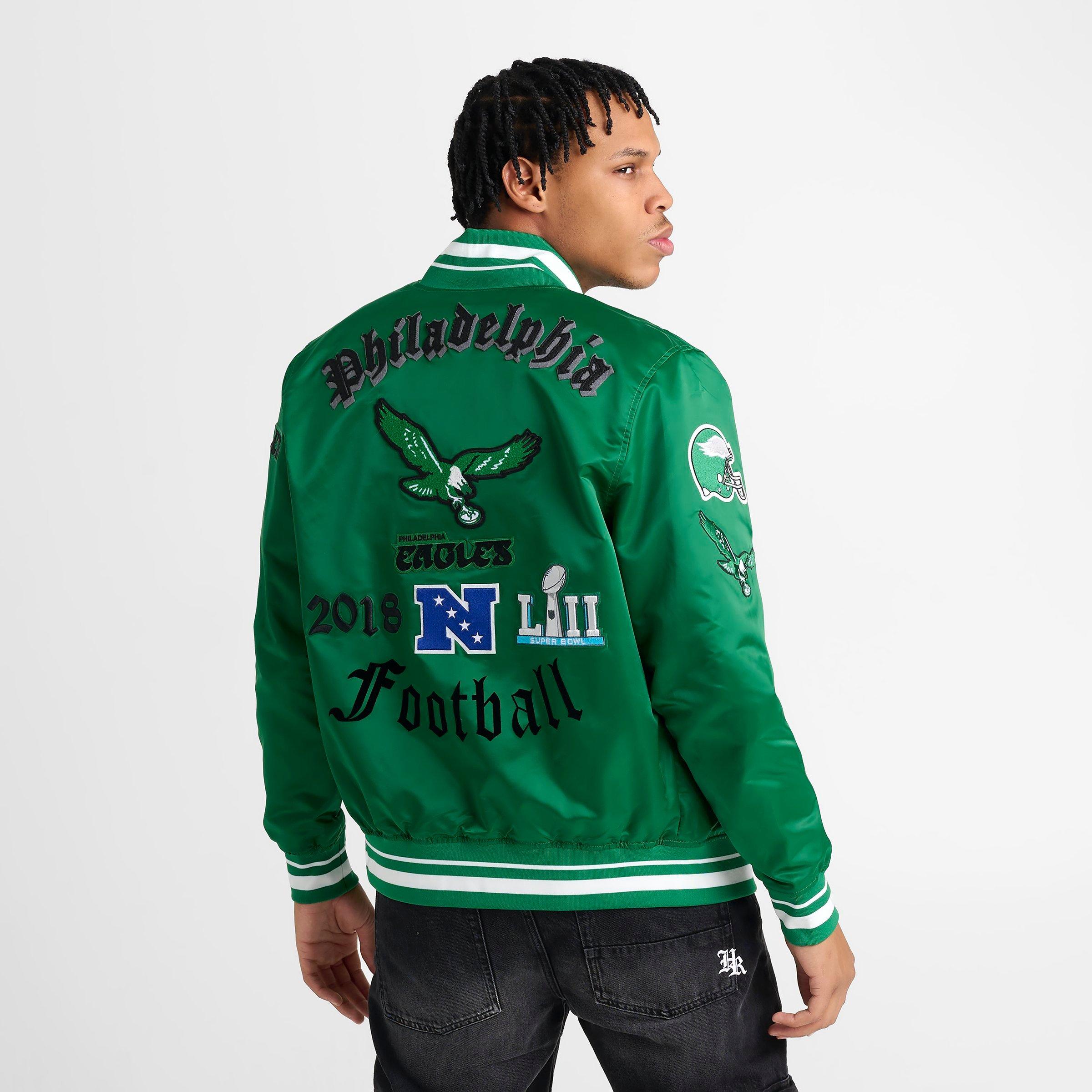 Men's Pro Standard Philadelphia Eagles NFL Old English Satin Jacket