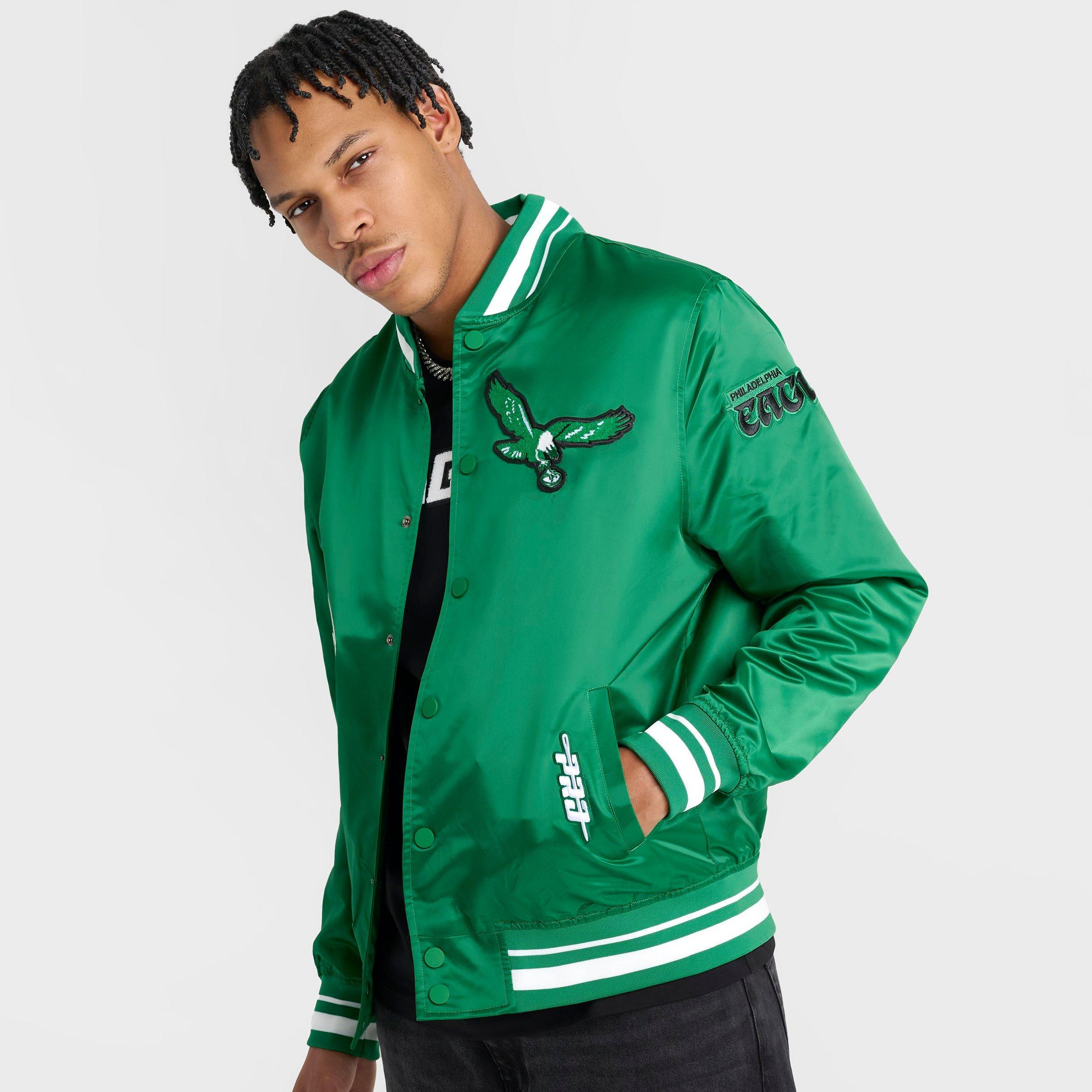 Men's Pro Standard Philadelphia Eagles NFL Old English Satin Jacket