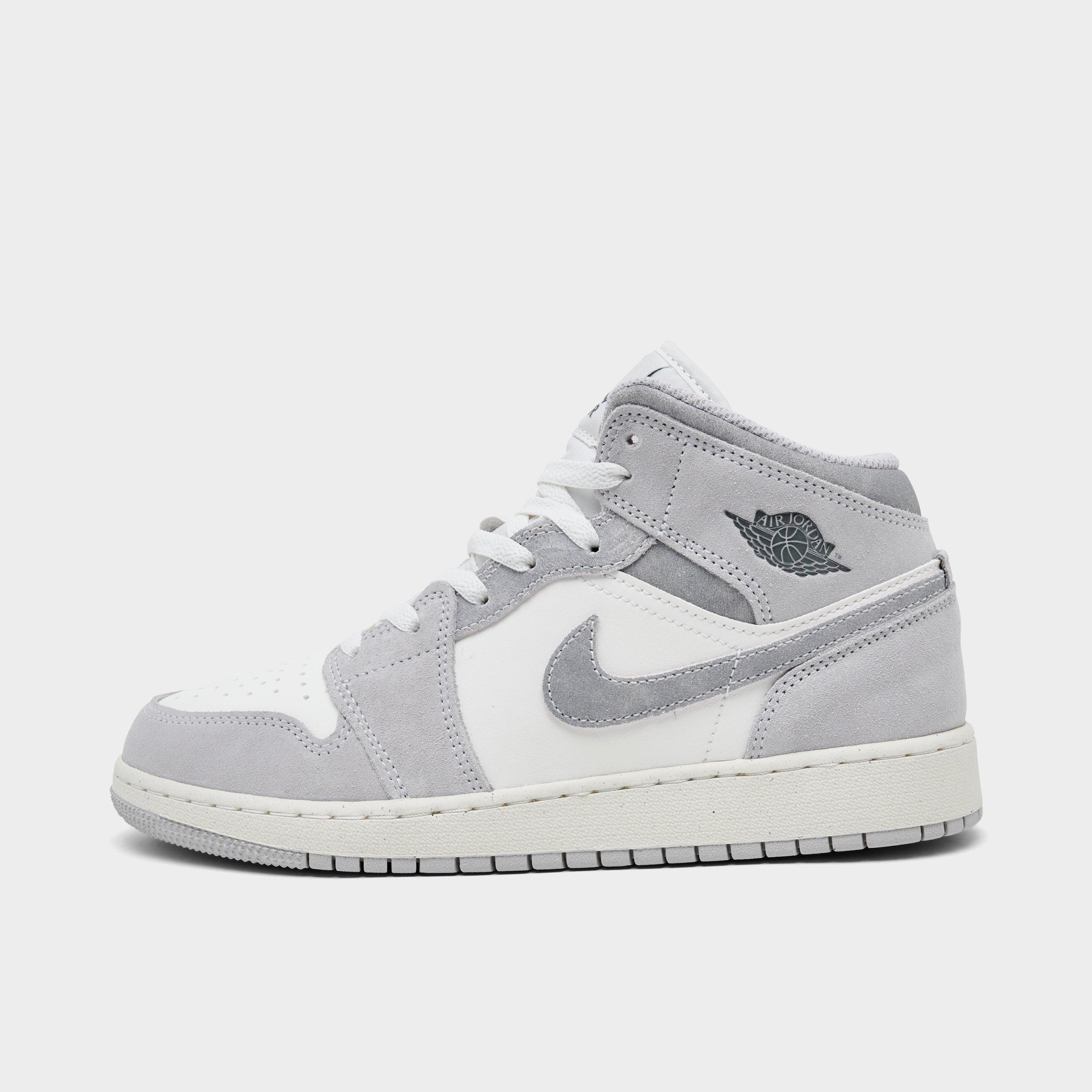 Air Jordan 低トップ シューズ 7Y グレー/ホワイト Big Kids' Air Jordan Retro 1 Mid SE Casual Shoes | JD Sports