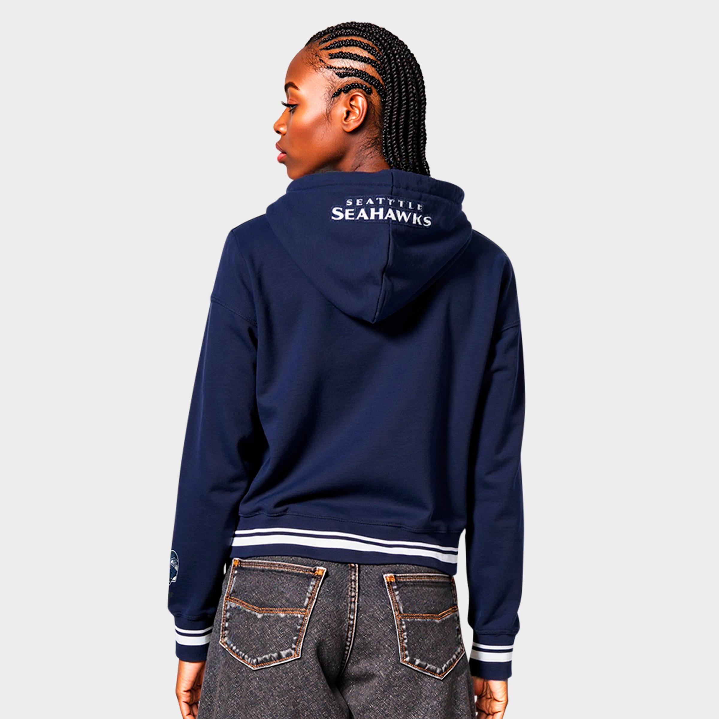 Women's Pro Standard Seattle Seahawks Triple Black Fleece Crewneck Sweatshirt