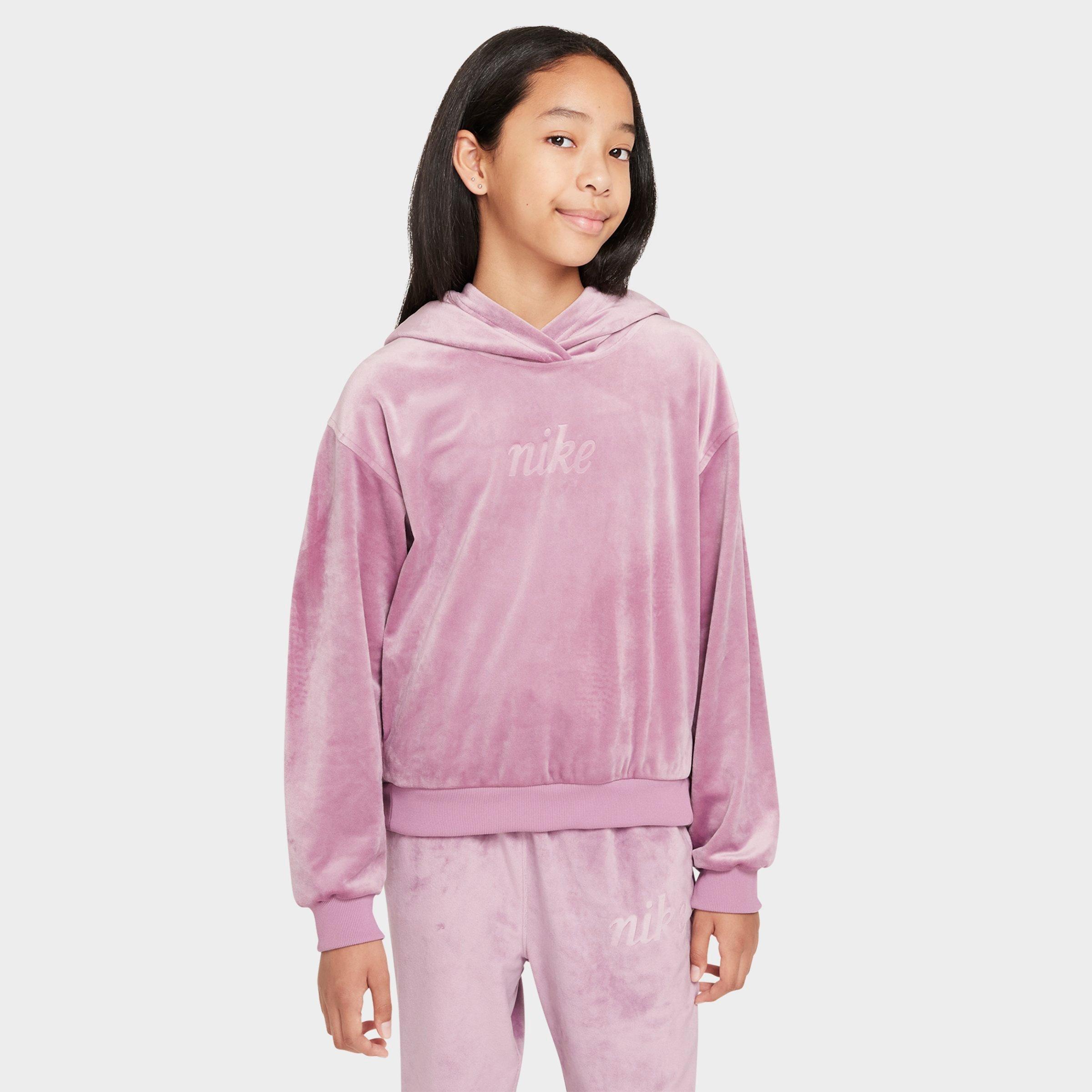 トップス NIKE vintage velours hoodie Girls' Nike Sportswear Velour Pullover Hoodie | JD Sports