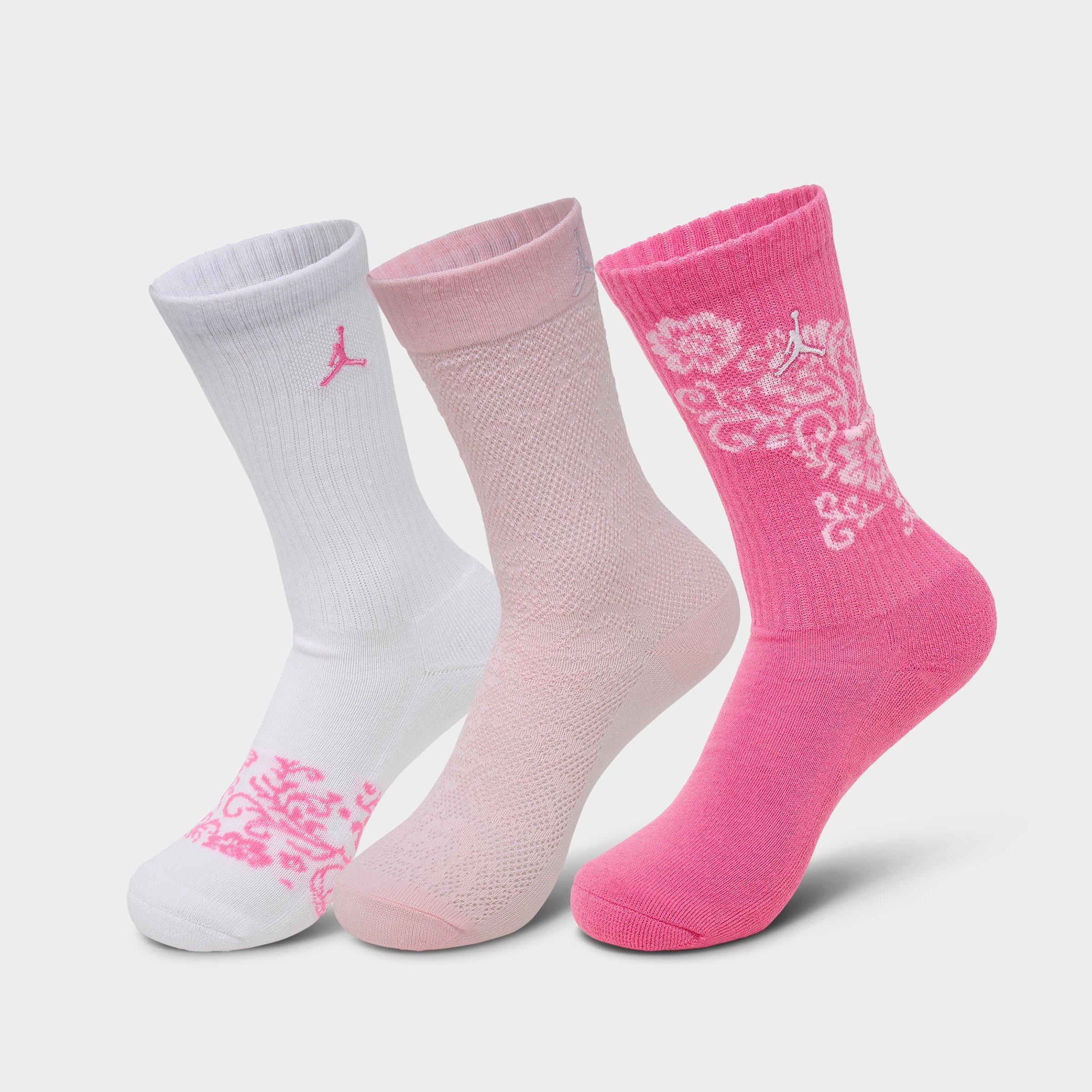 Girls' Big Kids' Jordan Floral Crew Socks (3-Pack)