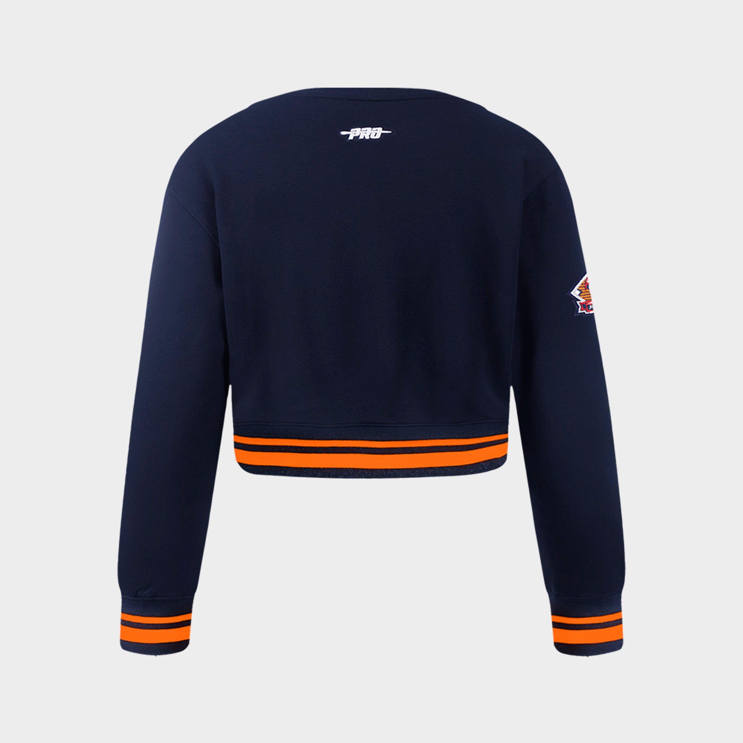 Girls' Big Kids' Pro Standard Houston Astros MLB Cropped Fleece Crewneck Sweatshirt