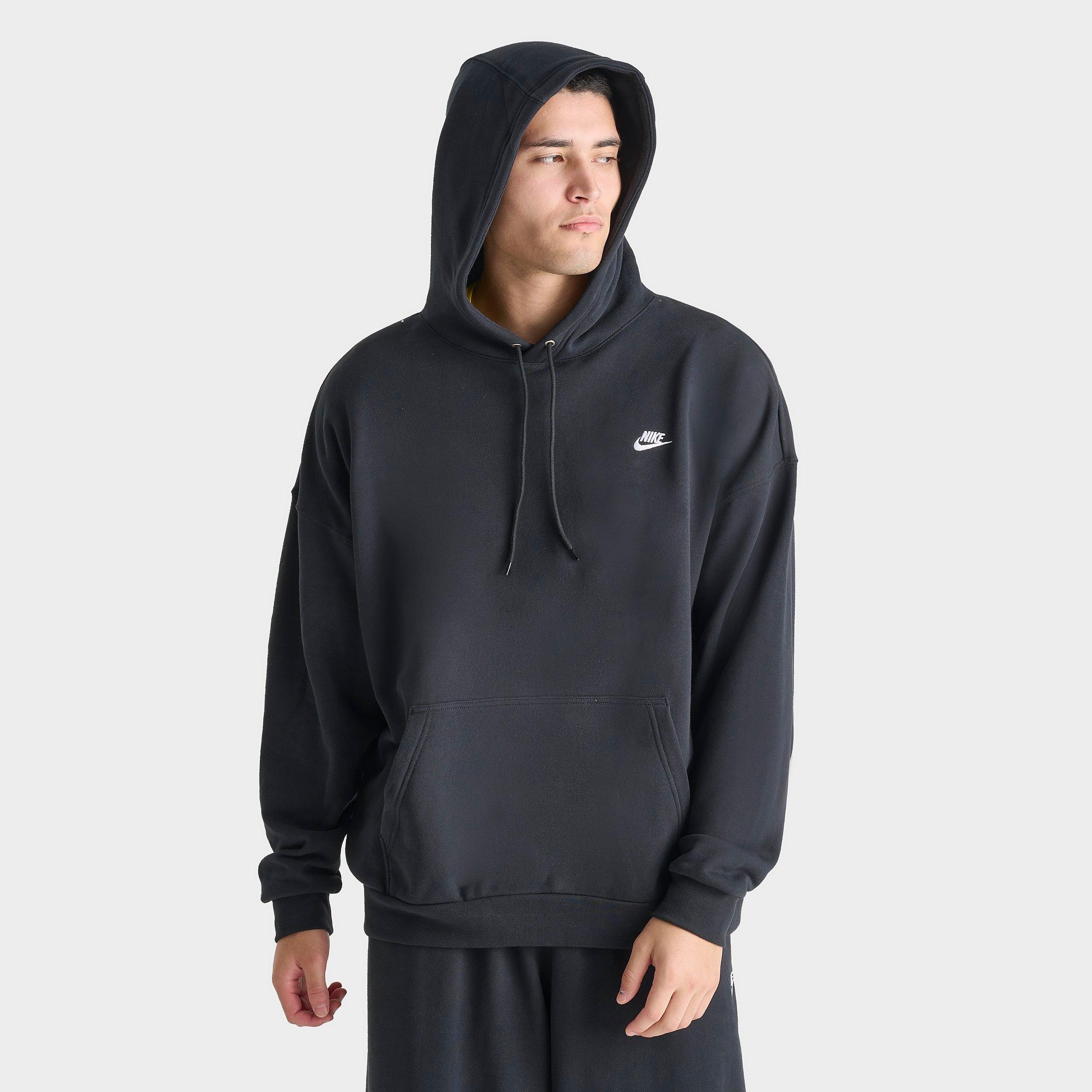 パーカー・フーディ Nike SS25 CLUB FLEECE HOODIE (HJ1816 010) Men's Nike Club Fleece Oversized French Terry Pullover