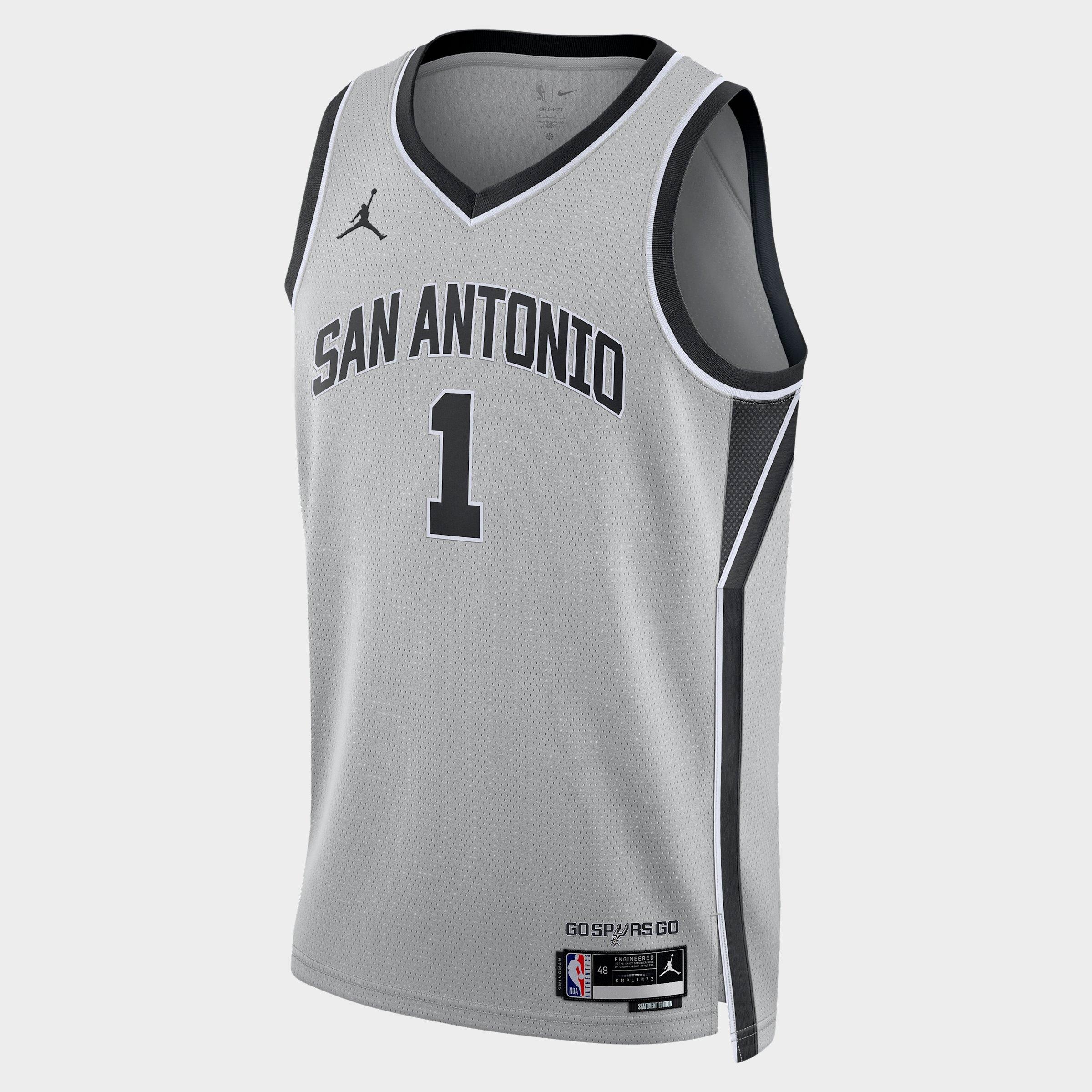 Men's Jordan San Antonio Spurs NBA Statement Edition Dri-FIT Victor Wembanyama Swingman Jersey