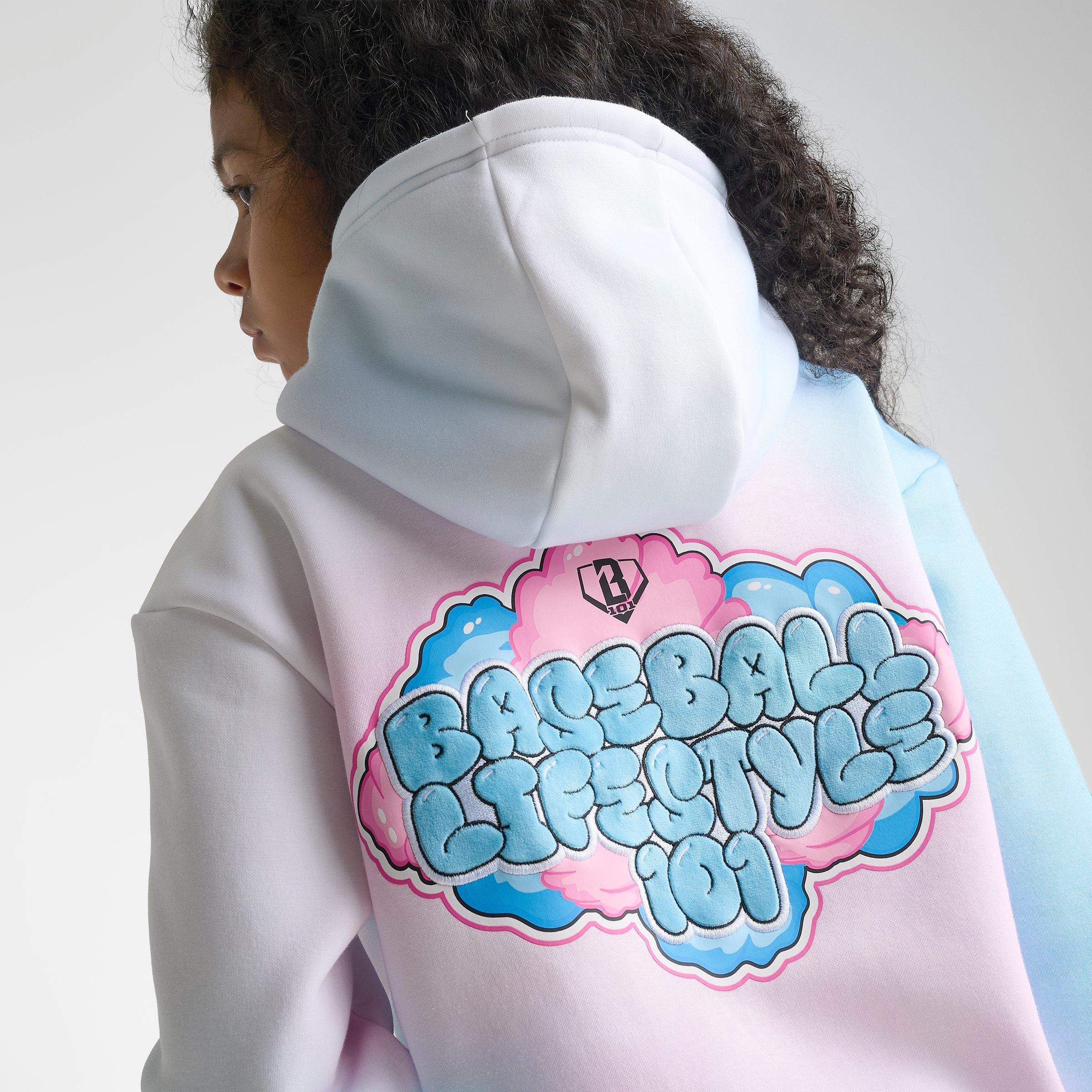 Big Kids' Baseball Lifestyle 101 Cotton Candy Youth Hoodie