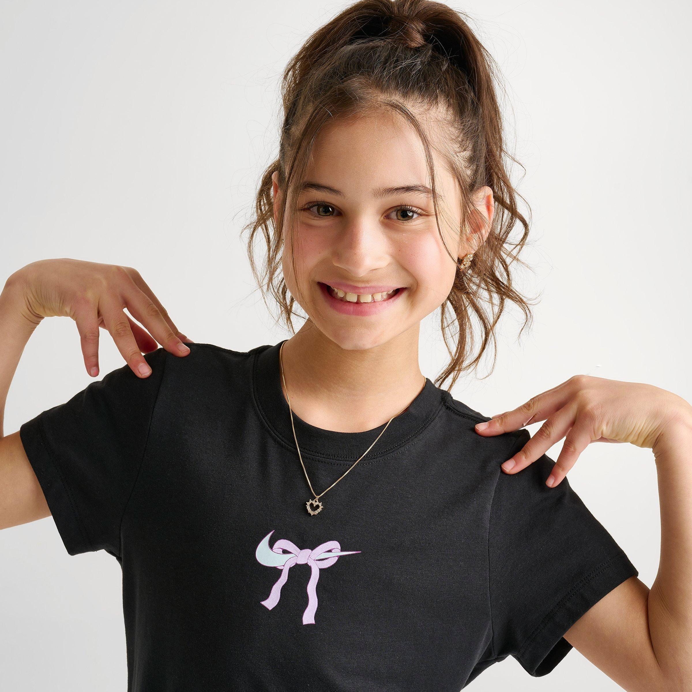 Girls' Big Kids' Nike Slim Bow Cropped T-Shirt