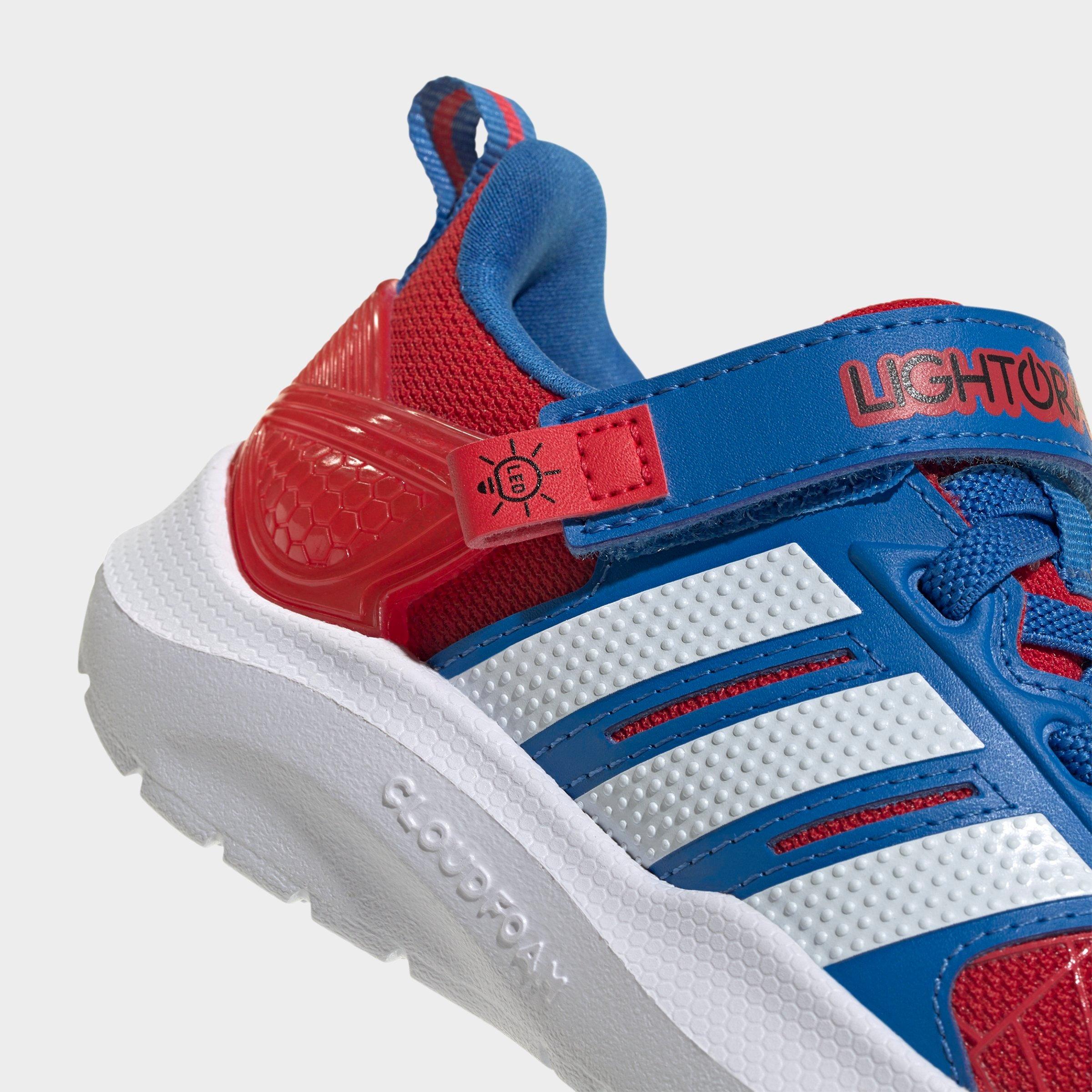 Kids' Toddler adidas x Marvel Spider-Man Lightorama Hook-And-Loop Stretch Lace Casual Shoes