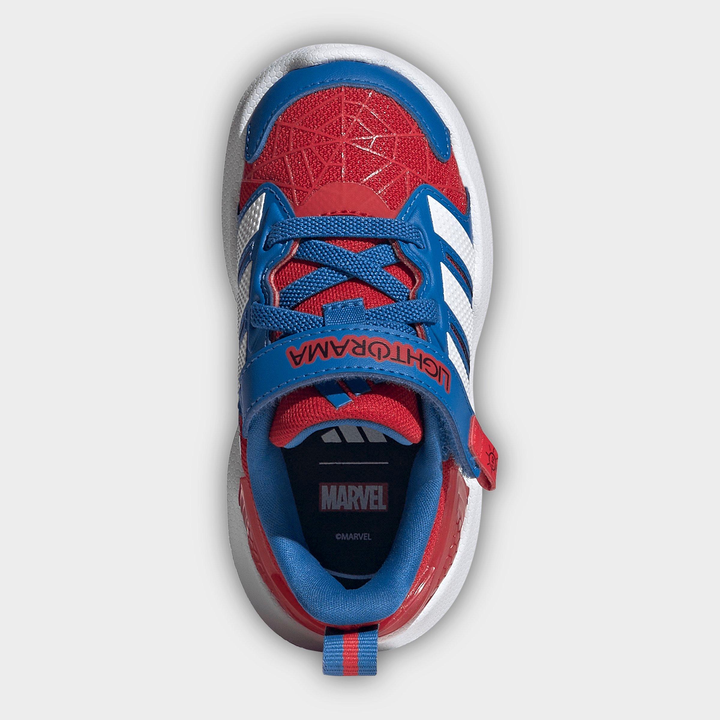 Kids' Toddler adidas x Marvel Spider-Man Lightorama Hook-And-Loop Stretch Lace Casual Shoes