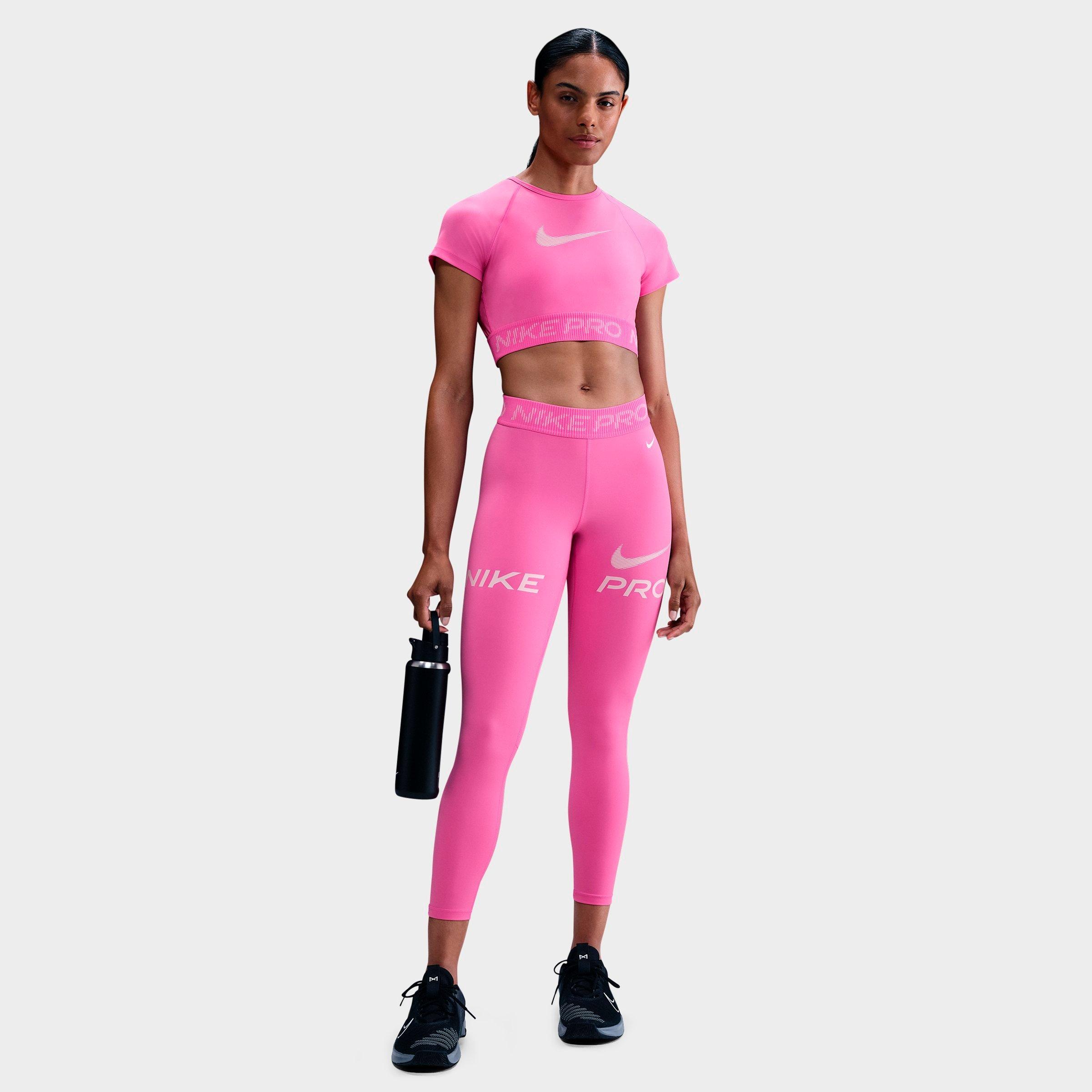 Women's Nike Pro Mid-Rise 7/8 Mesh-Panel Graphic Leggings JD Sports