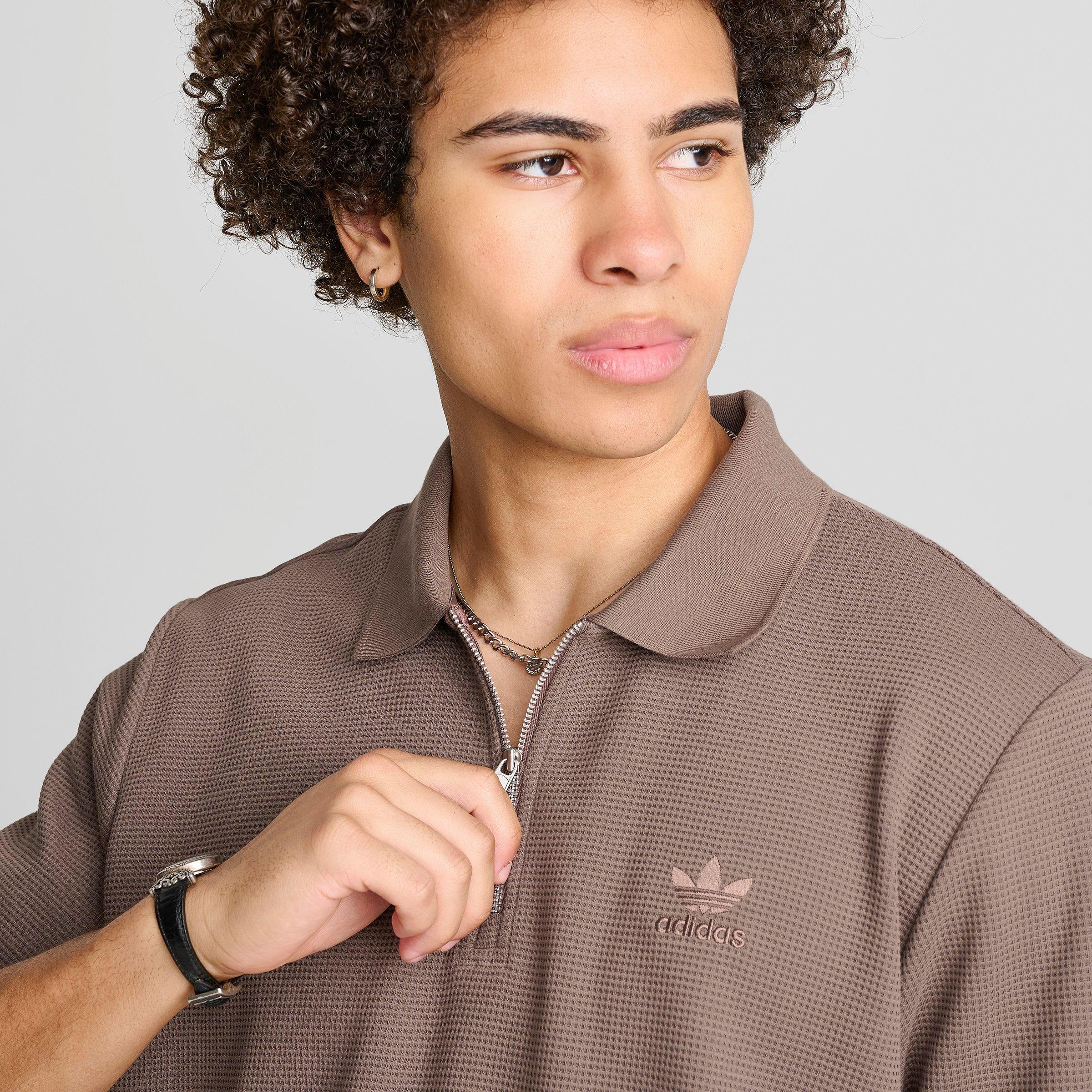 Men's adidas Originals Trefoil Essentials Waffle Polo Shirt