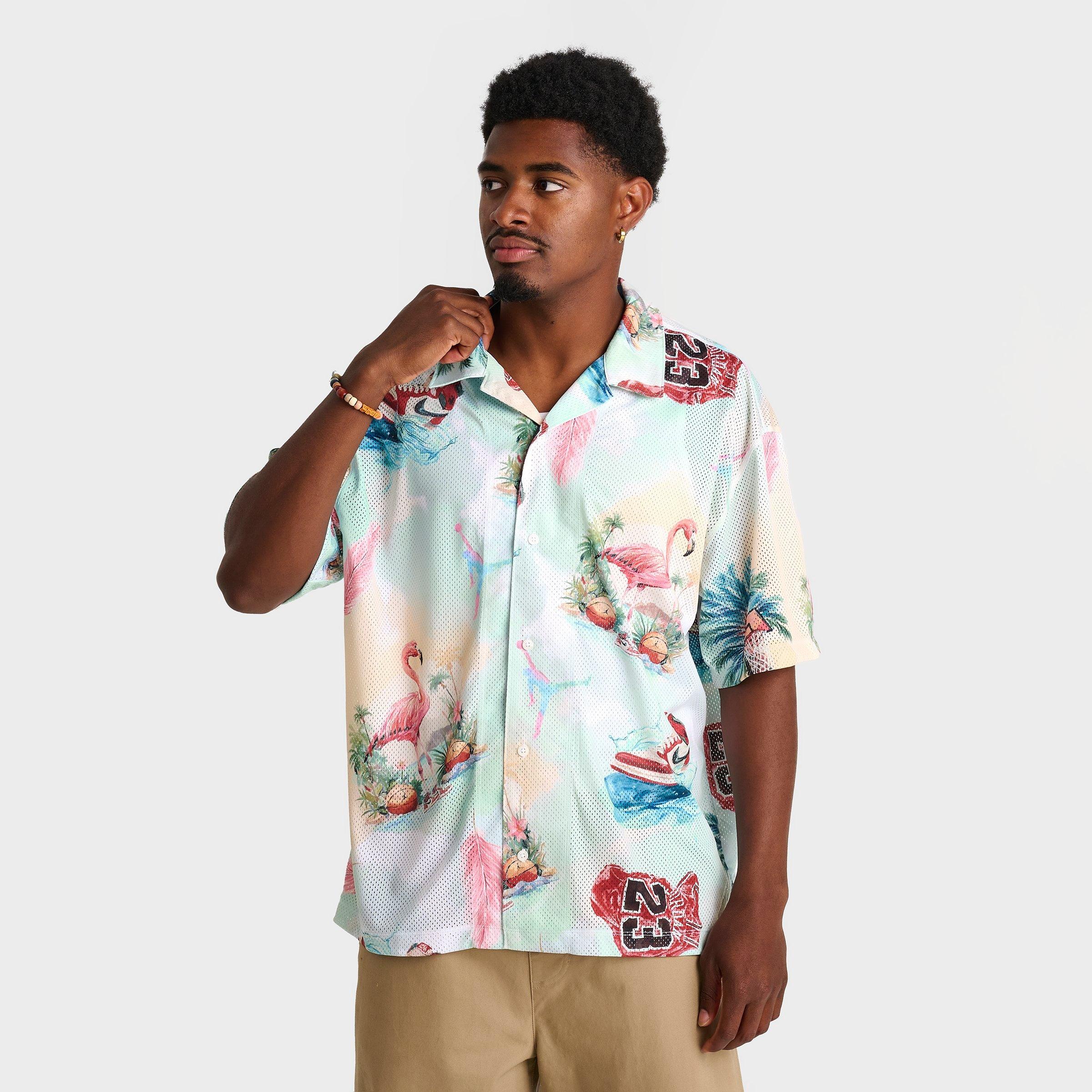 Men's Jordan Essentials Printed Button-Down Camp Top | JD Sports