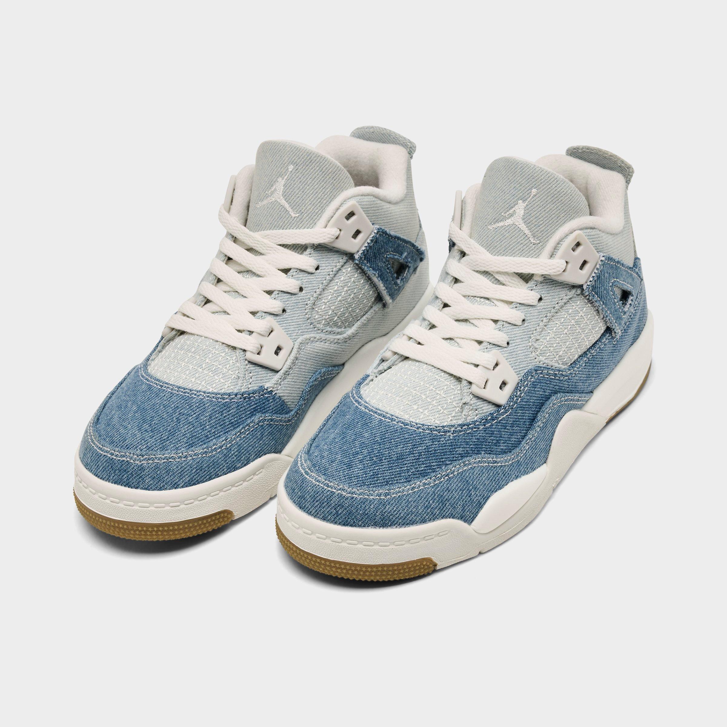 Little Kids' Air Jordan Retro 4 Textile Basketball Shoes