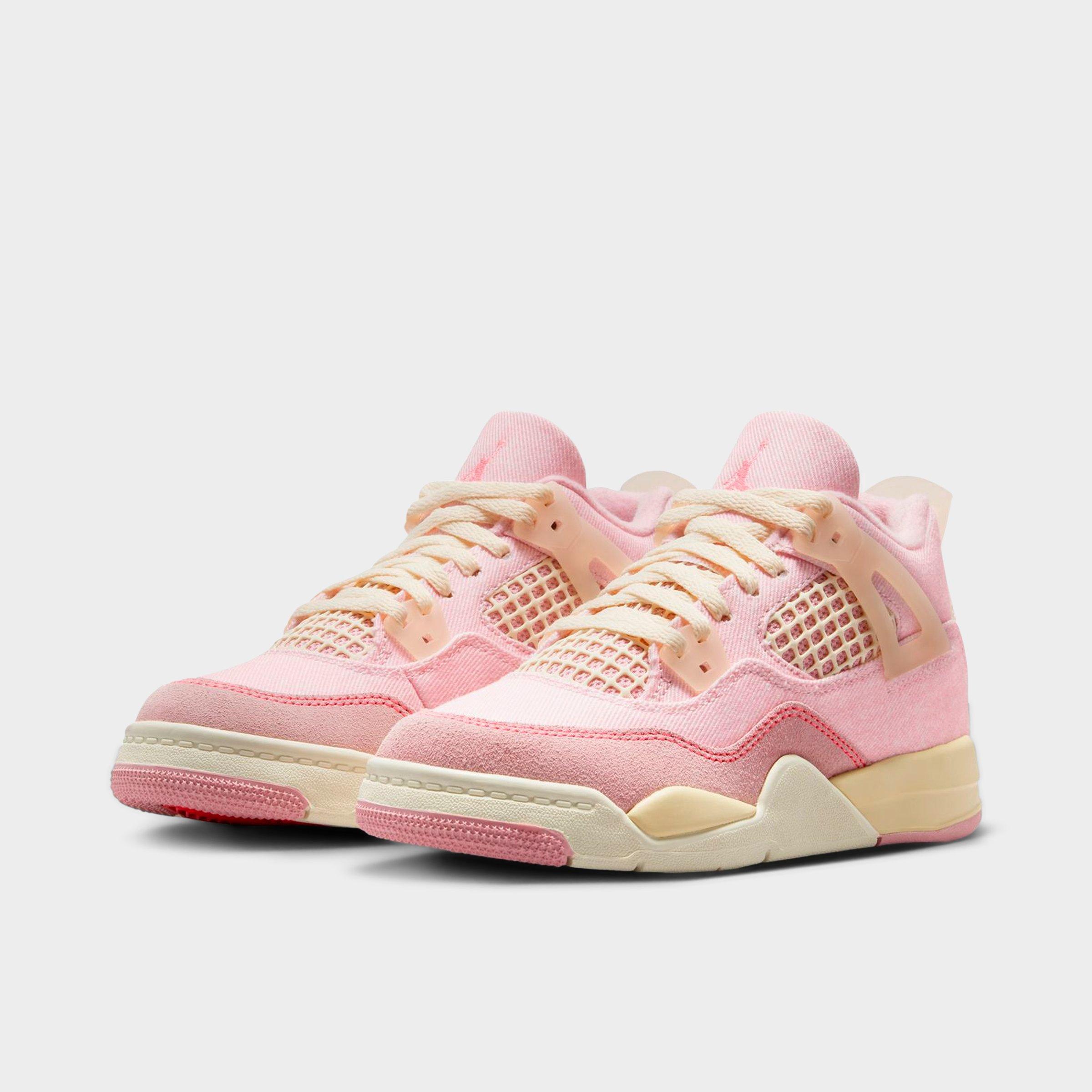Little Kids' Air Jordan Retro 4 Textile Basketball Shoes