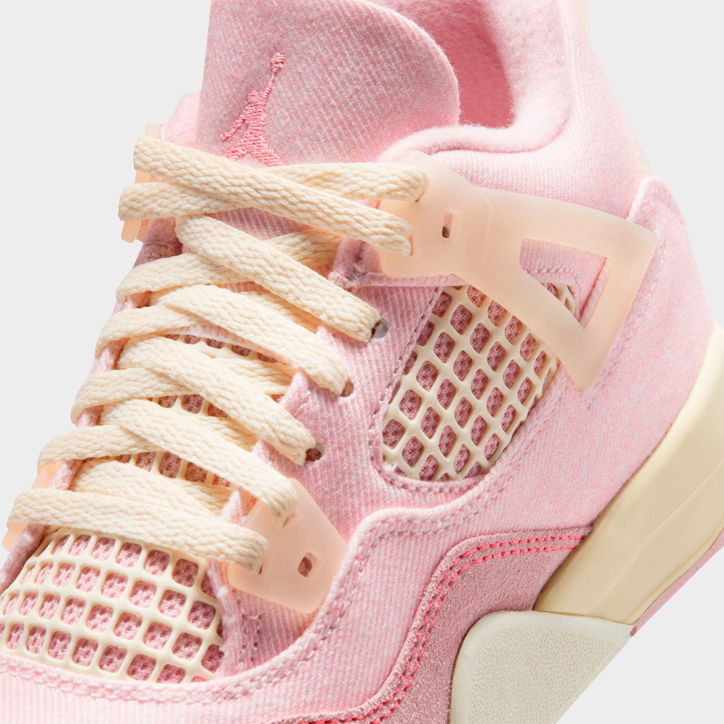 Little Kids' Air Jordan Retro 4 Textile Basketball Shoes