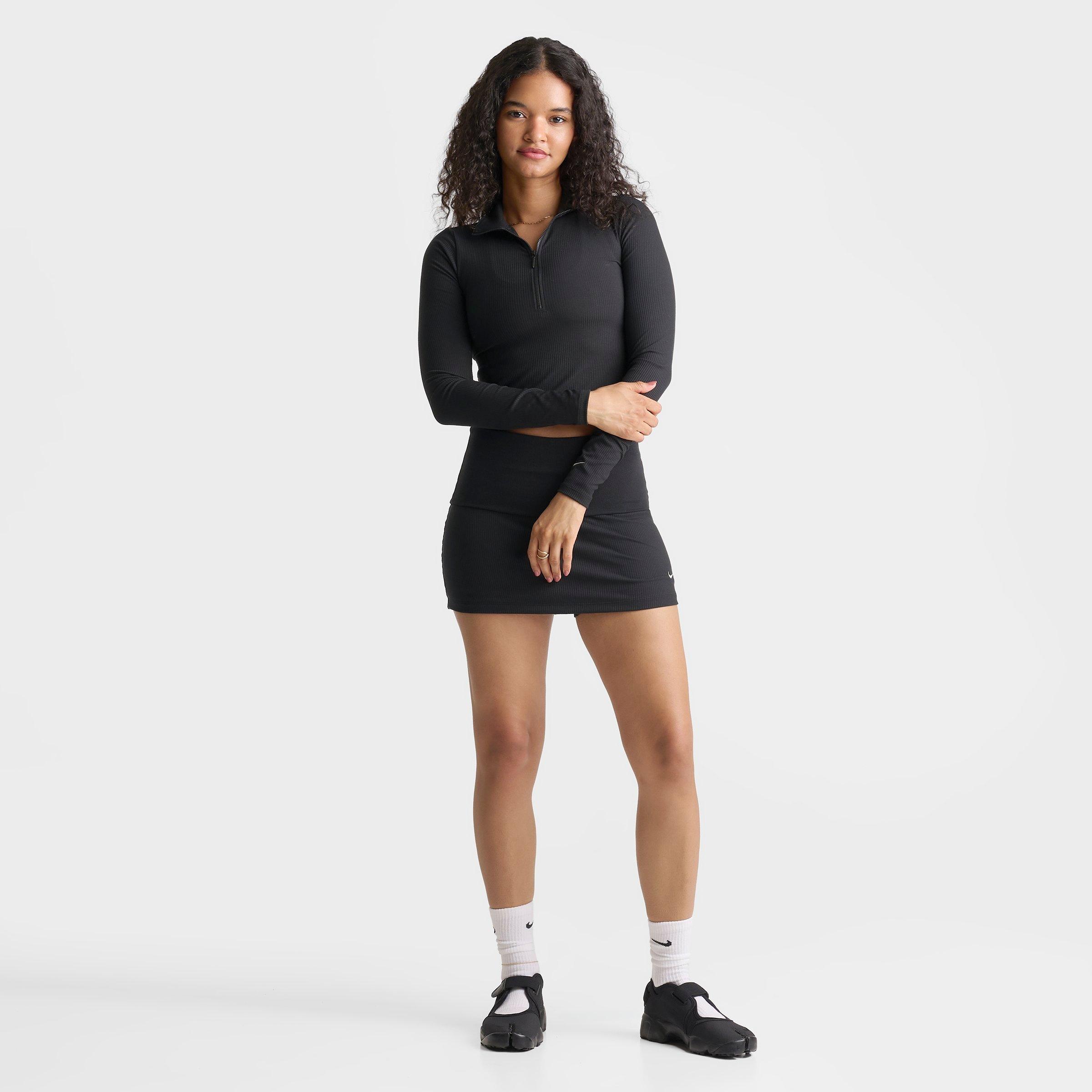 Women's Nike Sportswear Chill Knit Quarter-Zip Long-Sleeve Ribbed Top