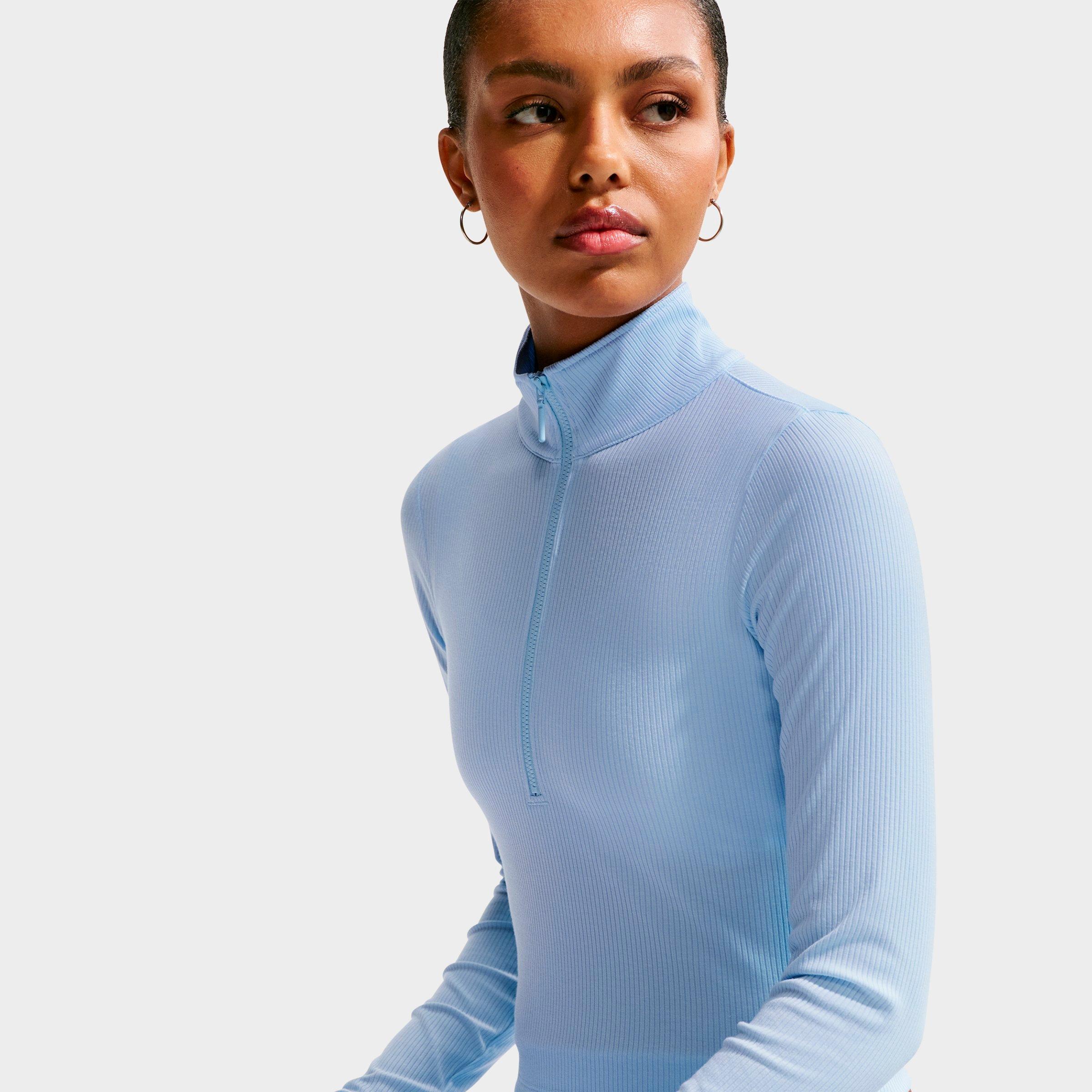 Women's Nike Sportswear Chill Knit Quarter-Zip Long-Sleeve Ribbed Top